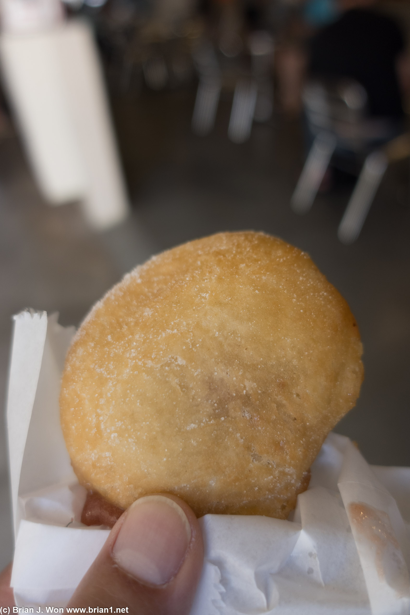 Strawberry filled malasada.