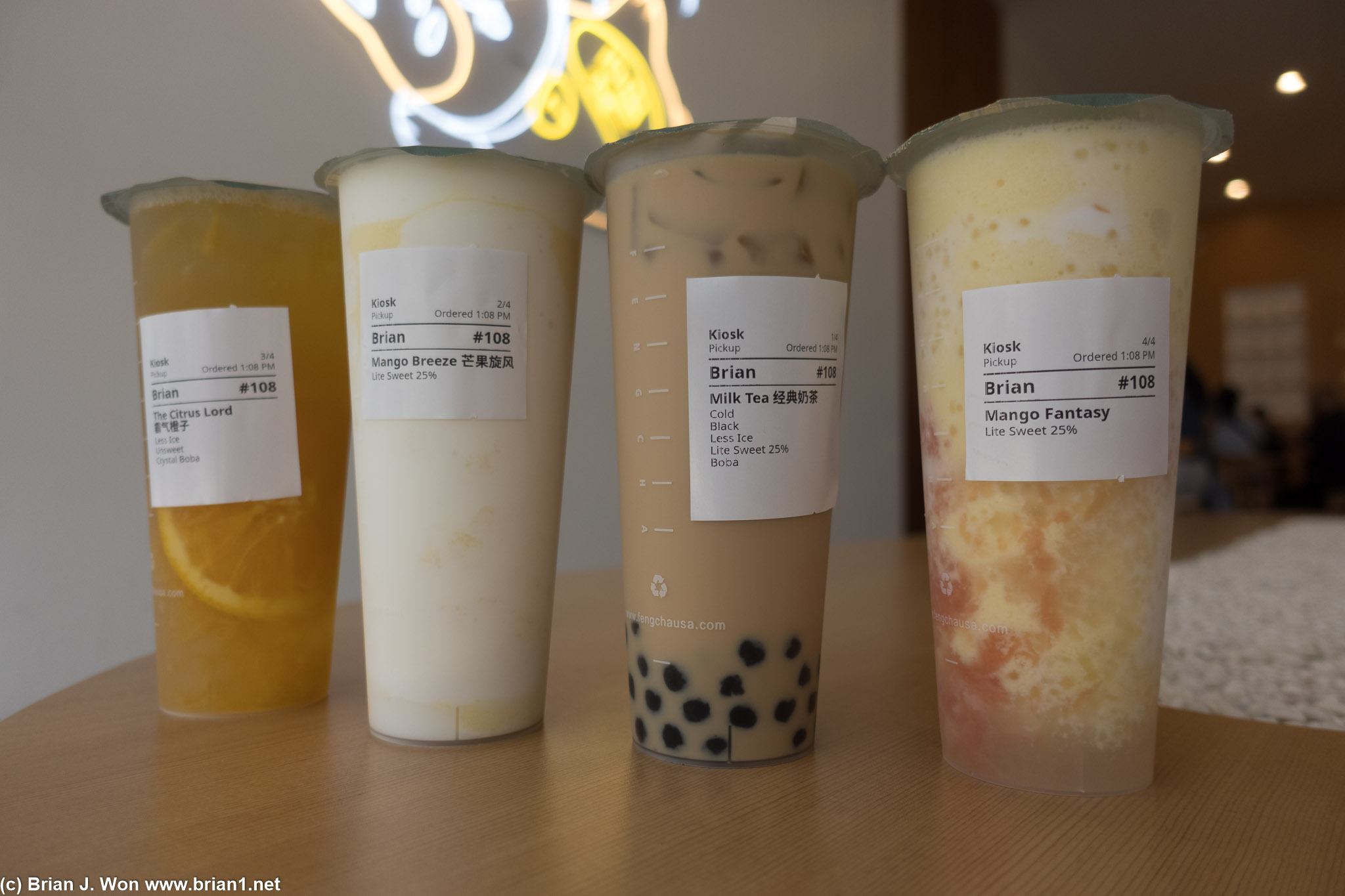 The Citrus Lord, Mango Breeze, milk tea, Mango Fantasy.