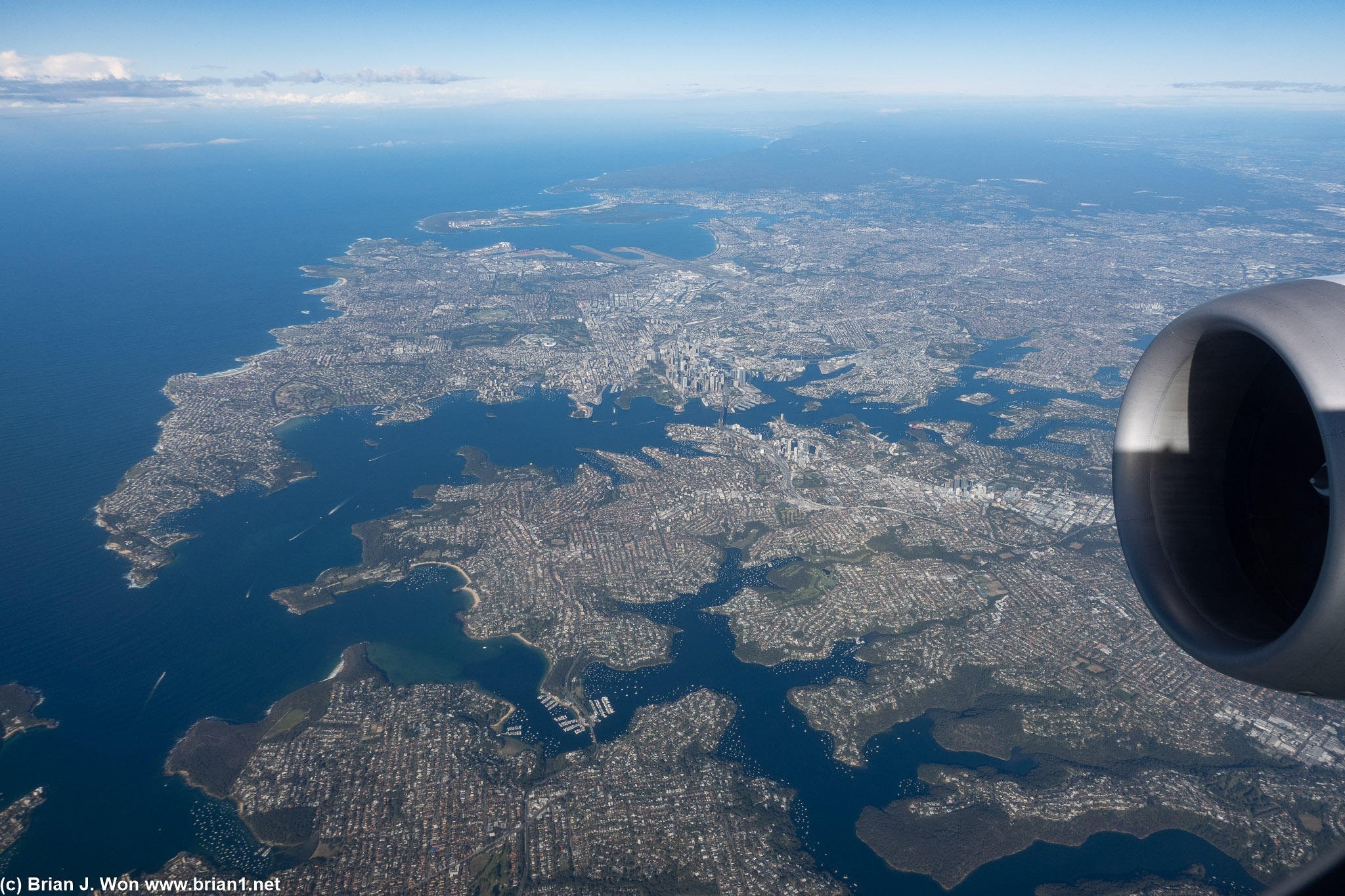 Angling east (looking south) again with Sydney Harbour in the distance.