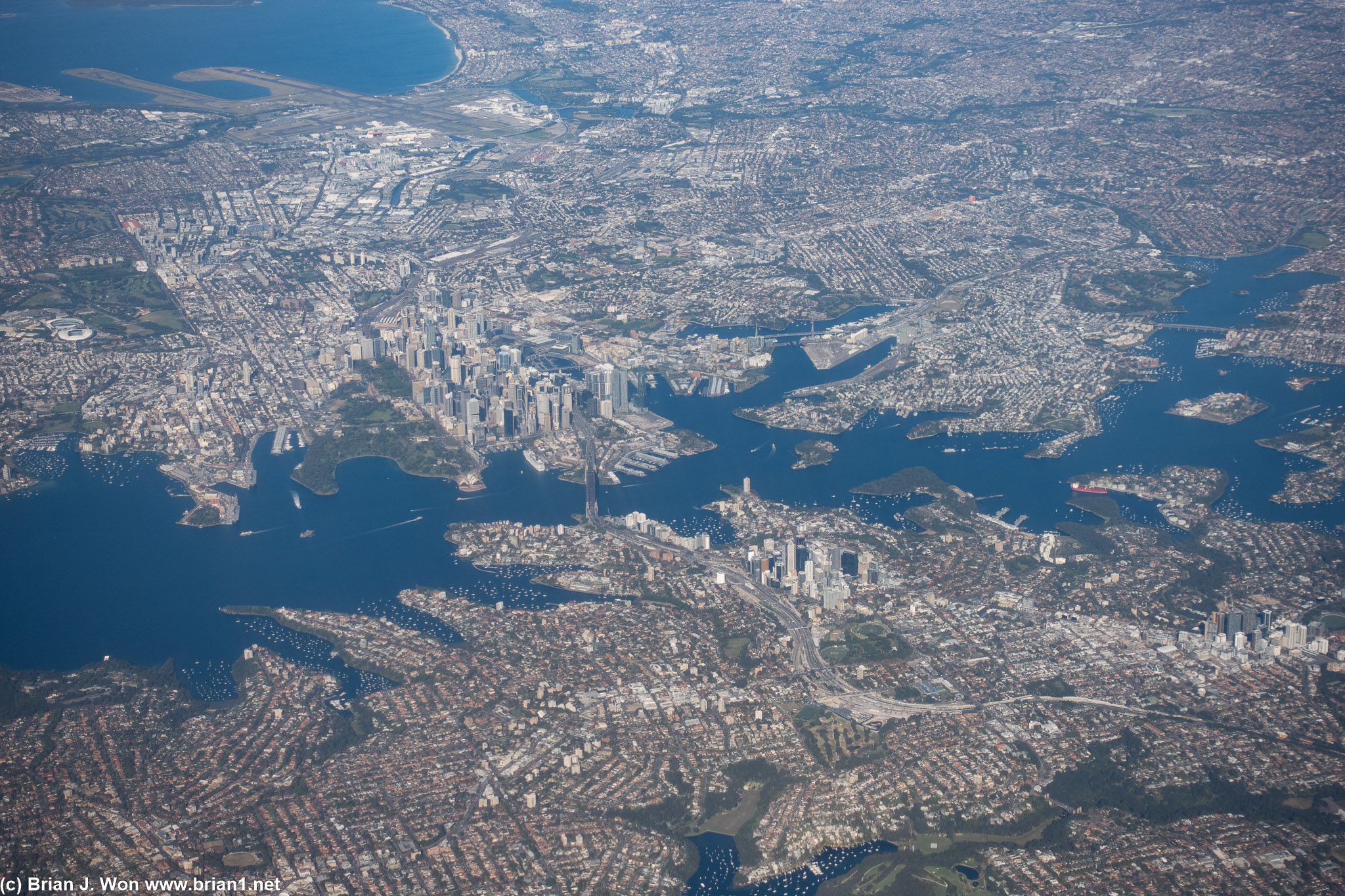 One last photo of Sydney, guessing we're about 13,000 feet altitude.