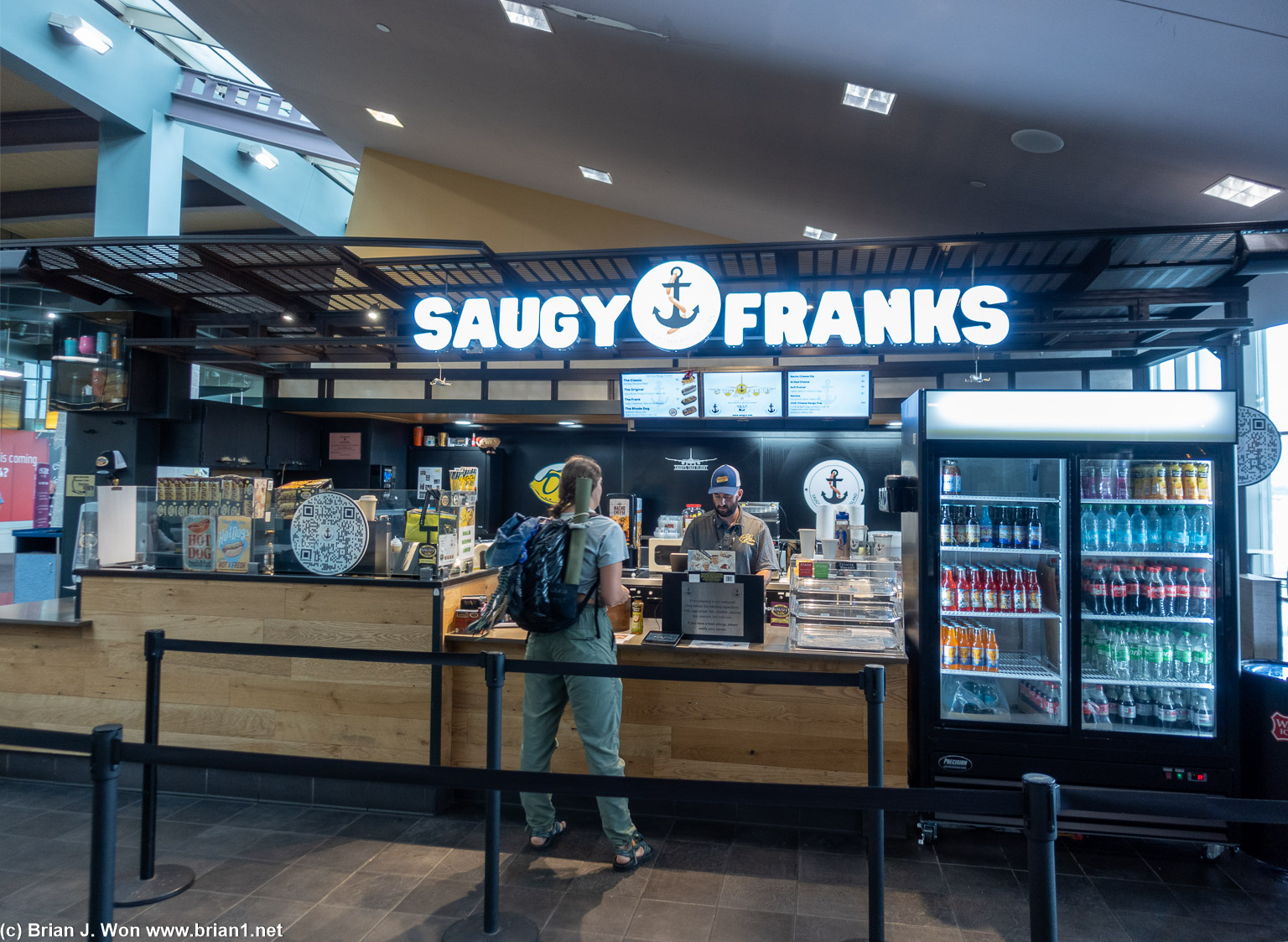 Saugy Franks in the food court.