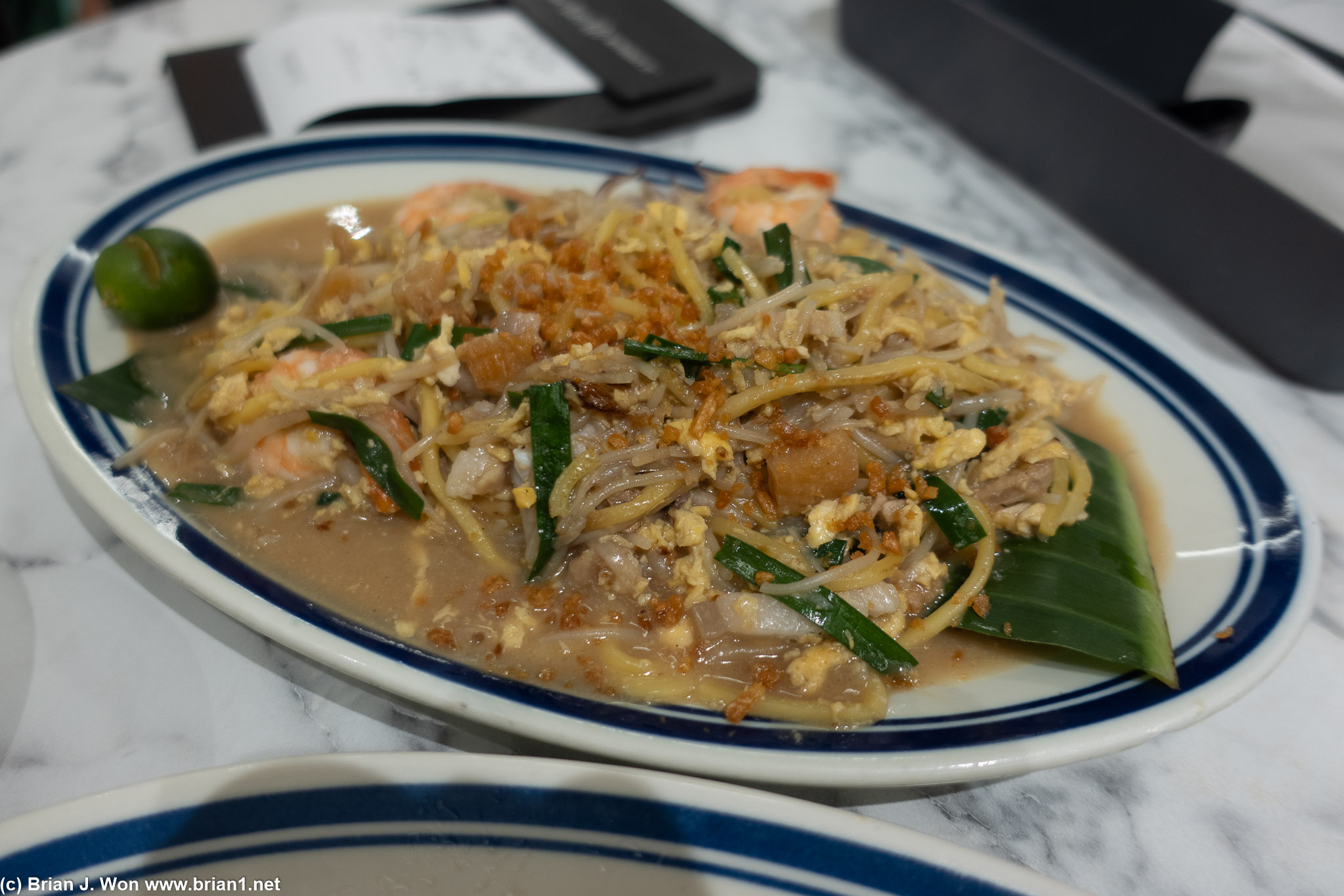 Prawn mee was not pretty, but was okay tasting.