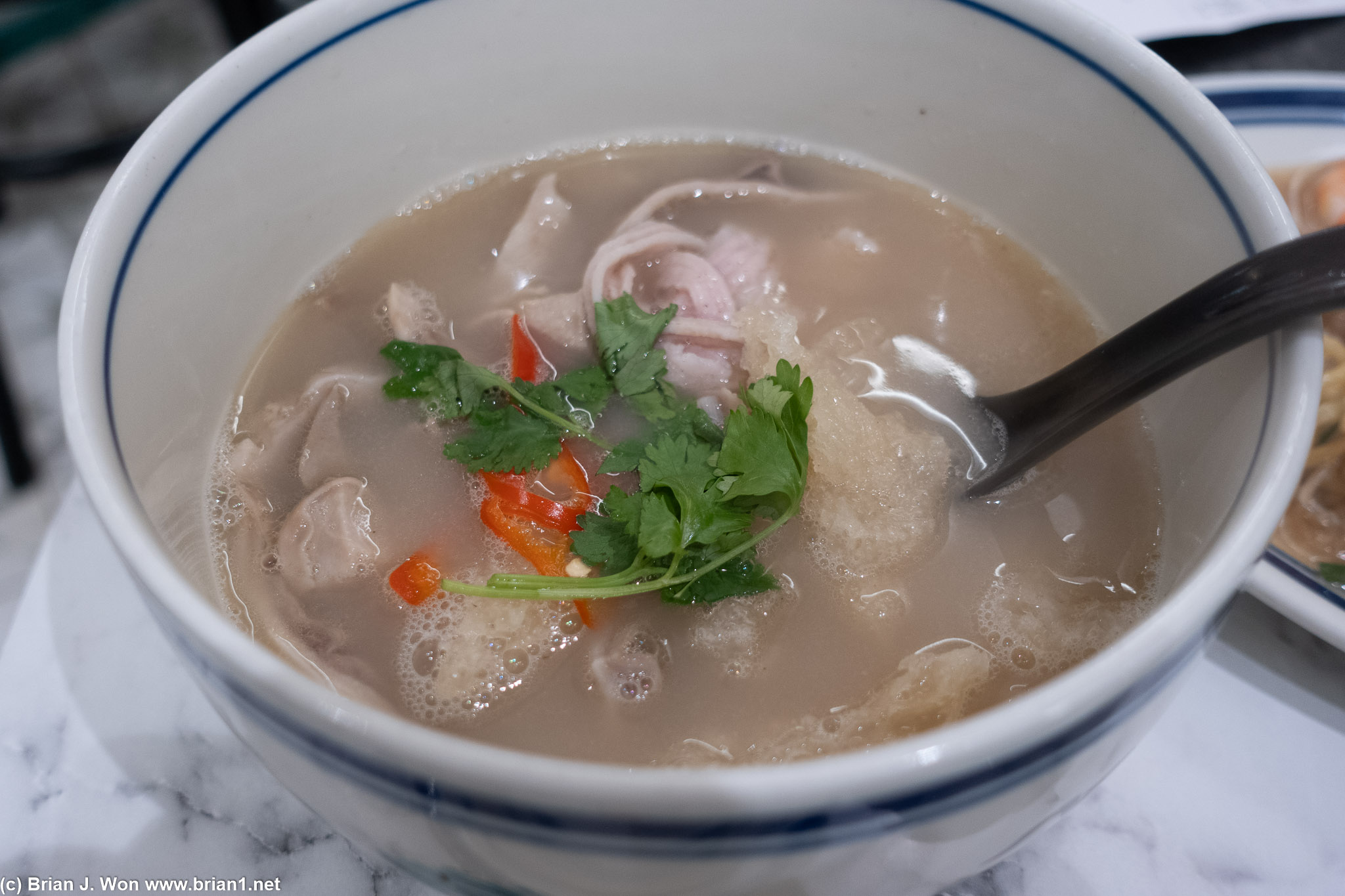 Pork collagen white pepper soup was good.