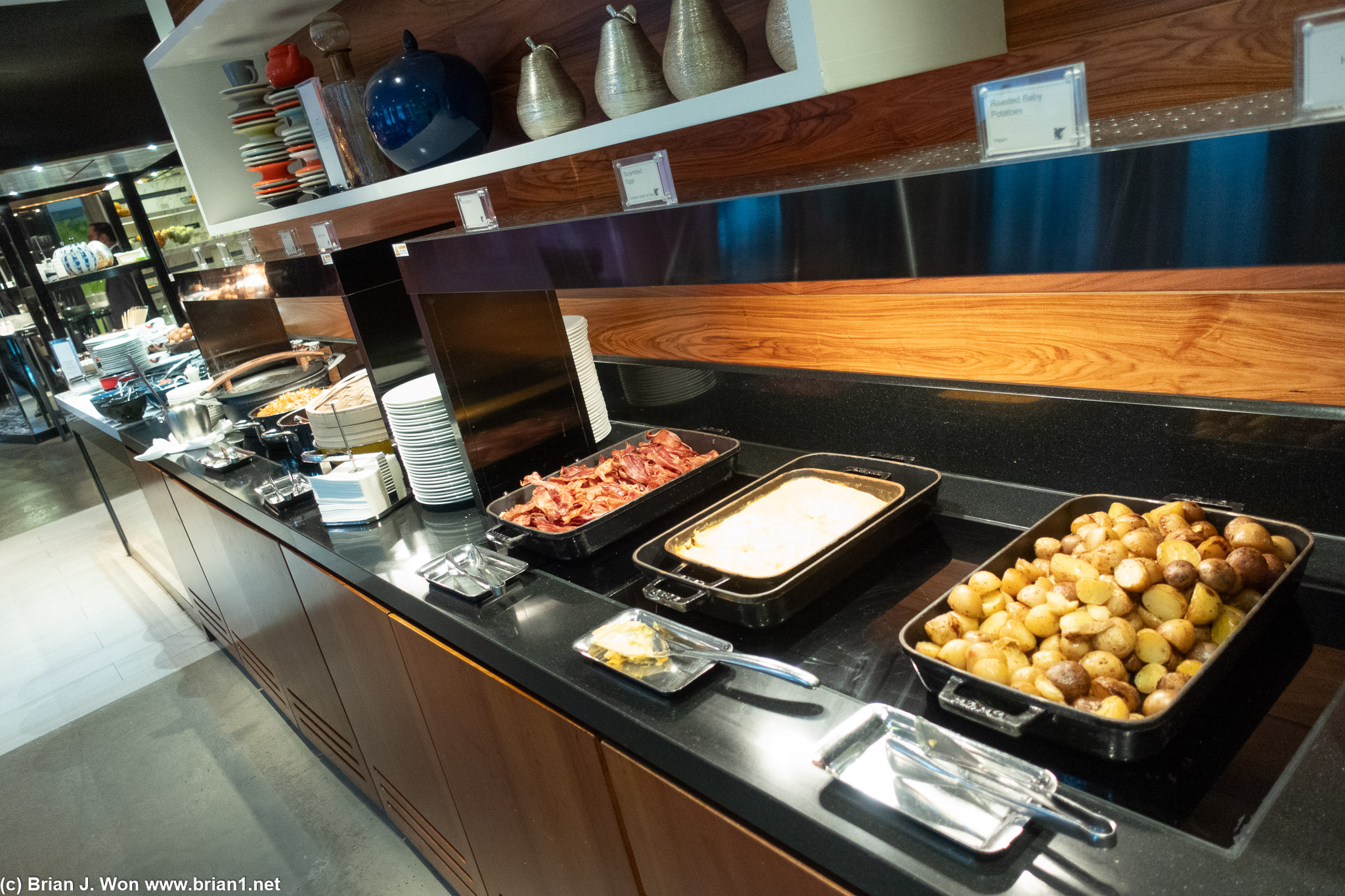 Breakfast buffet at the JW Marriott South Beach Executive Lounge.