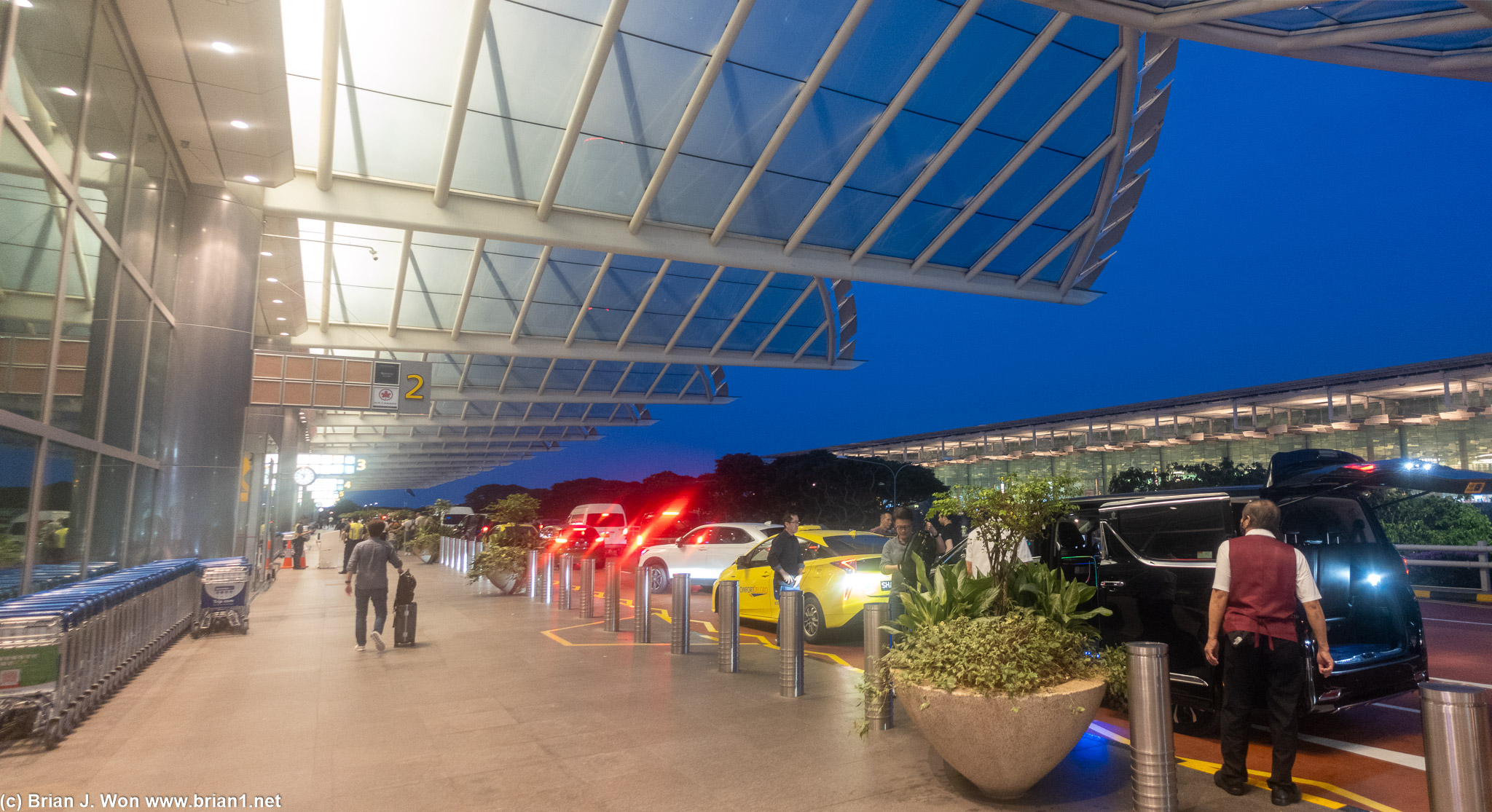 Early morning arrival at Changi Airport, terminal 2.