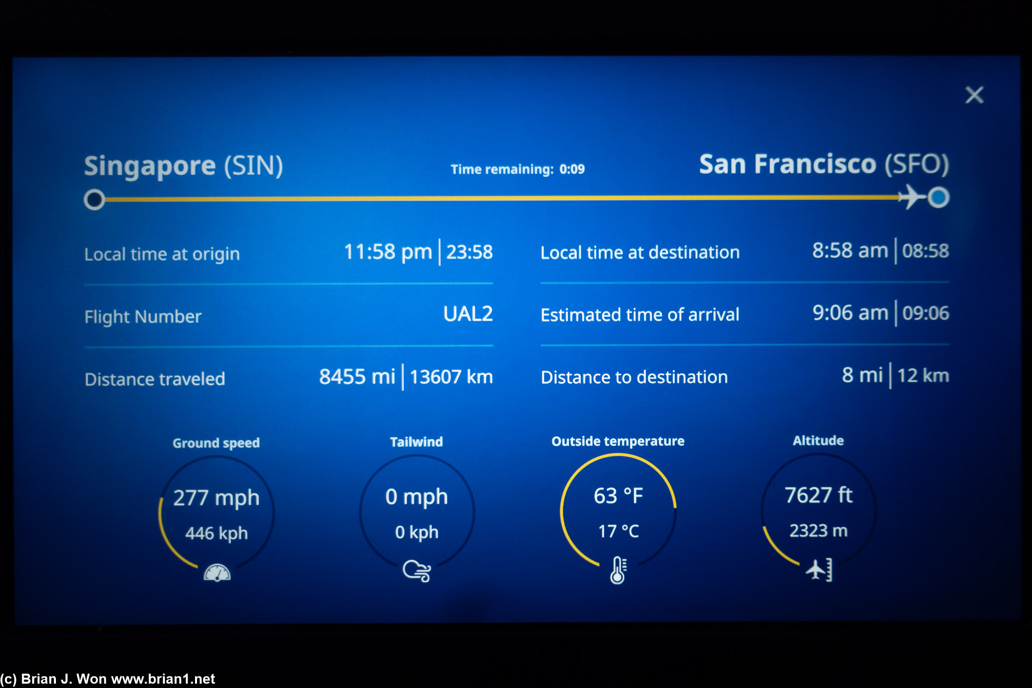 Claims will be 8,463 miles flown?