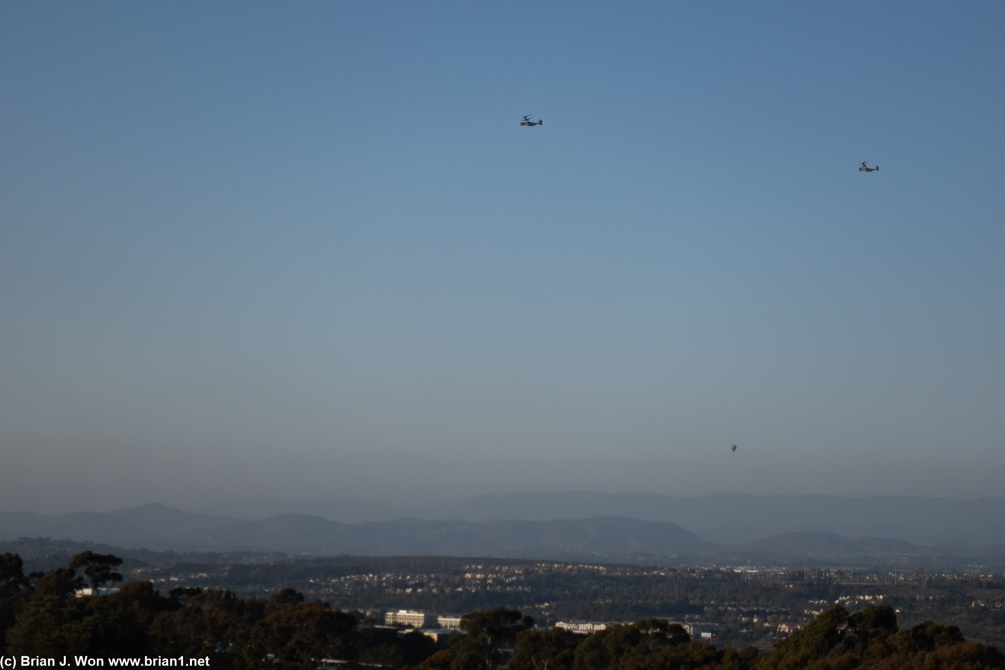 USMC V-22 Ospreys passing by.