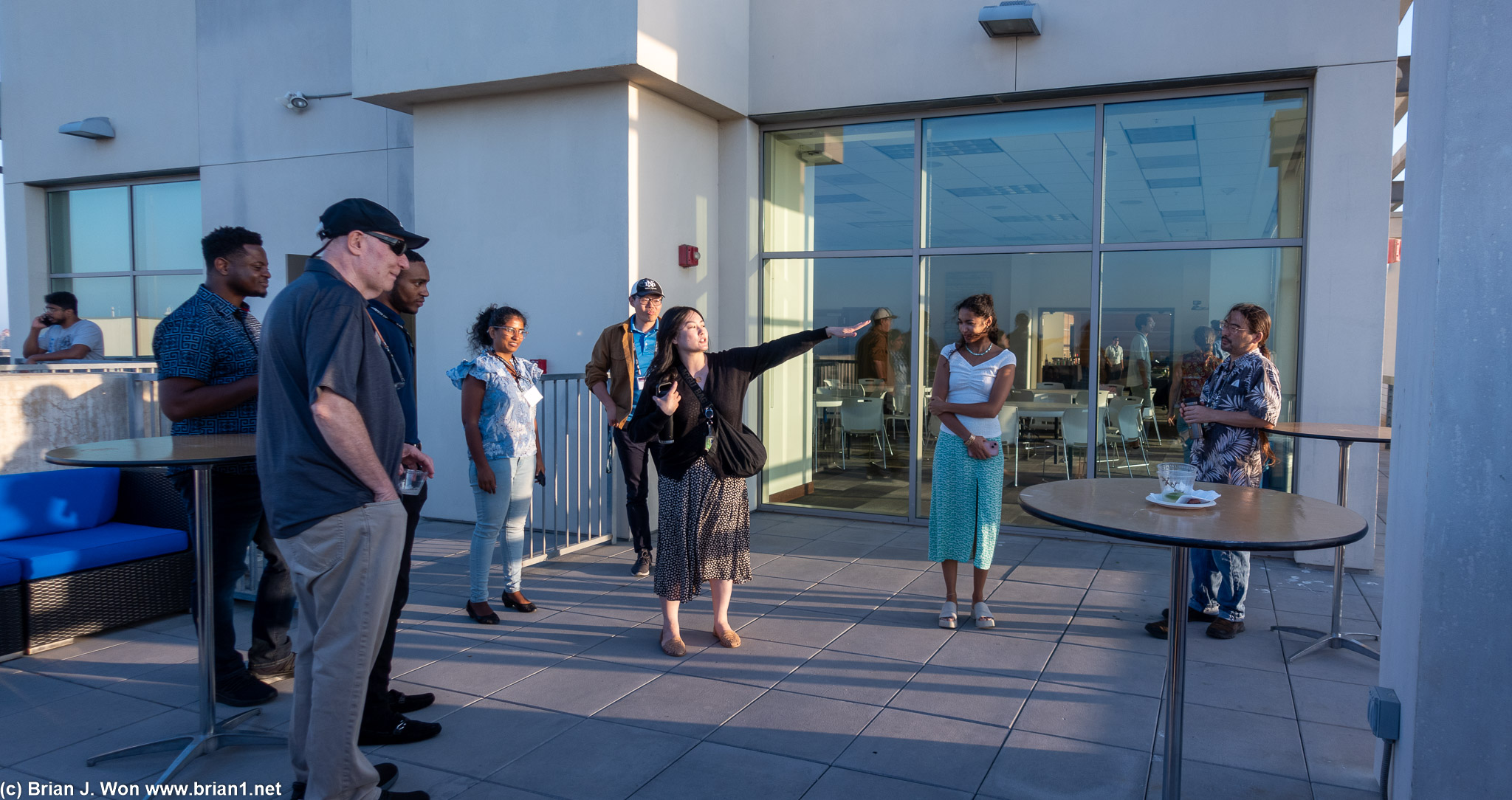 SDSC staff pointing out various sights.