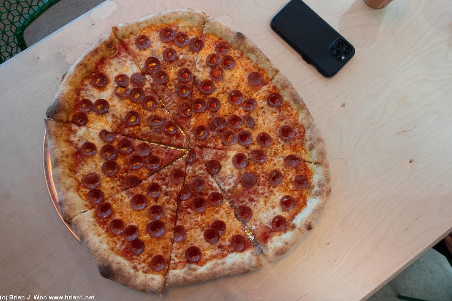 Whole pepperoni pie was the way to go.