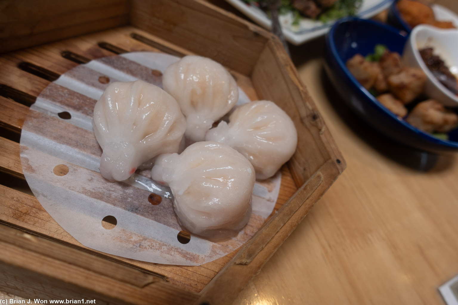 Har gow had skins that were also way too thick.