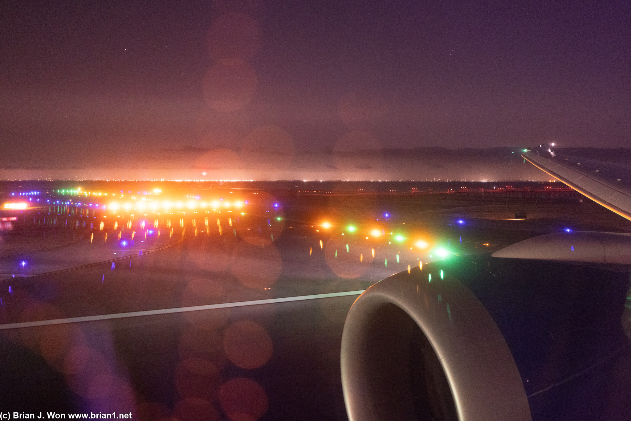 Preparing to take off from runway 28L.