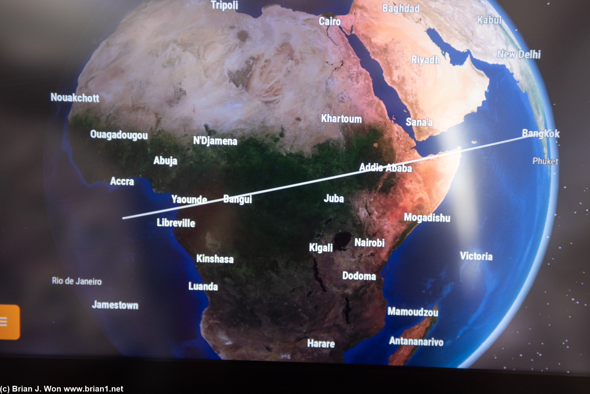 Ah ha. This plane thinks SAI airport is at 0 degrees latitude/0 degrees longitude.