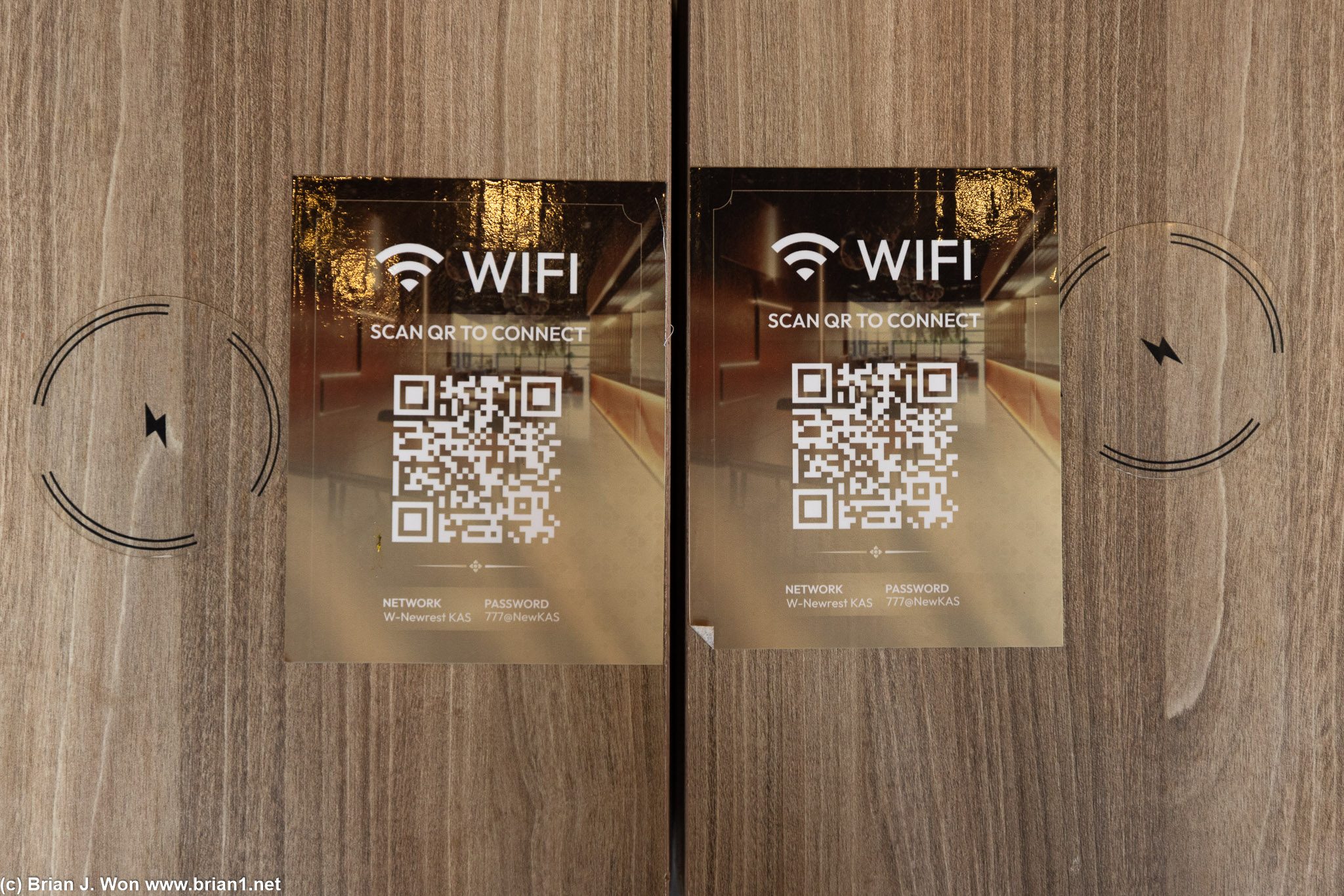 Qi wireless charging plus wifi access info.