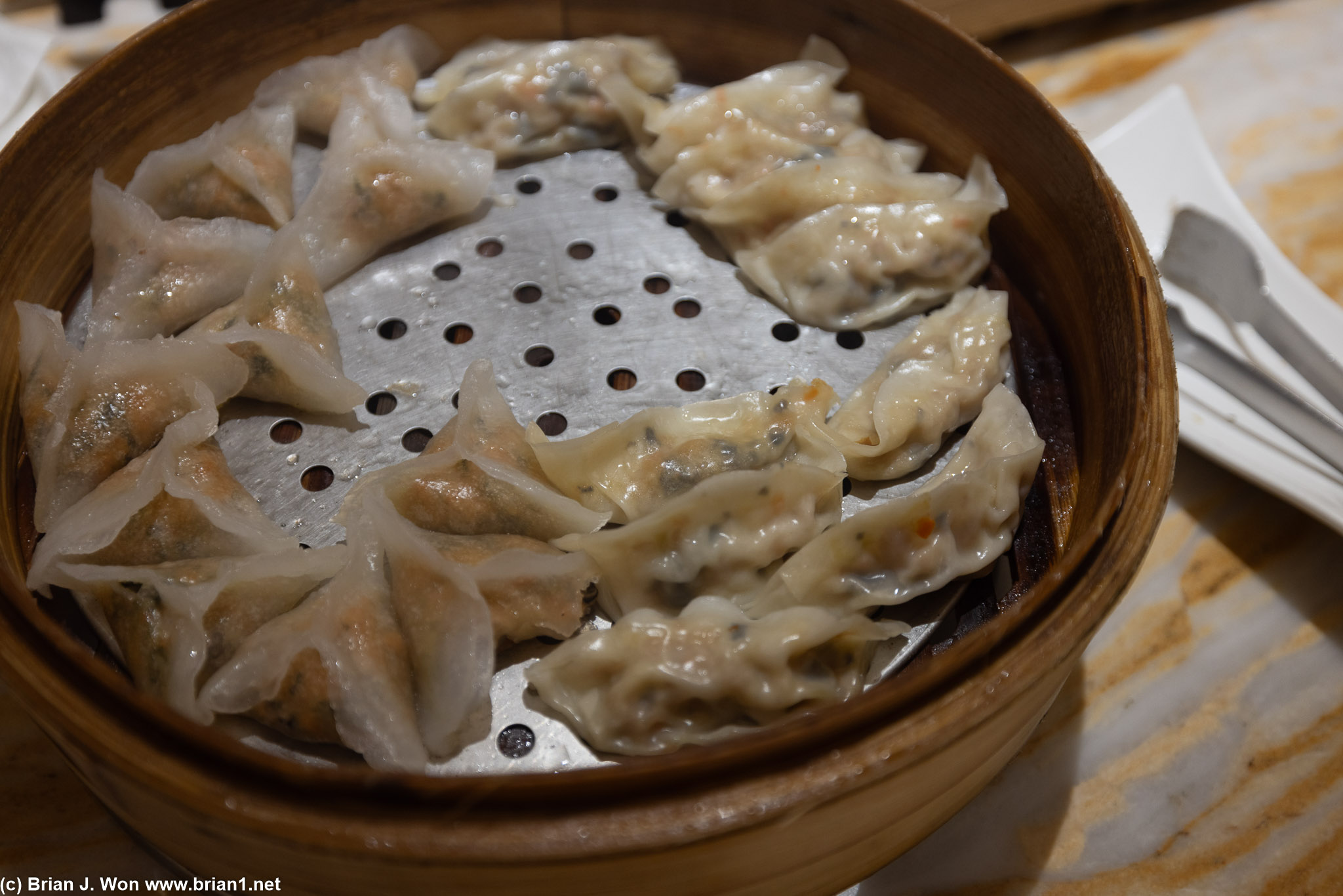 Veggie dumplings.