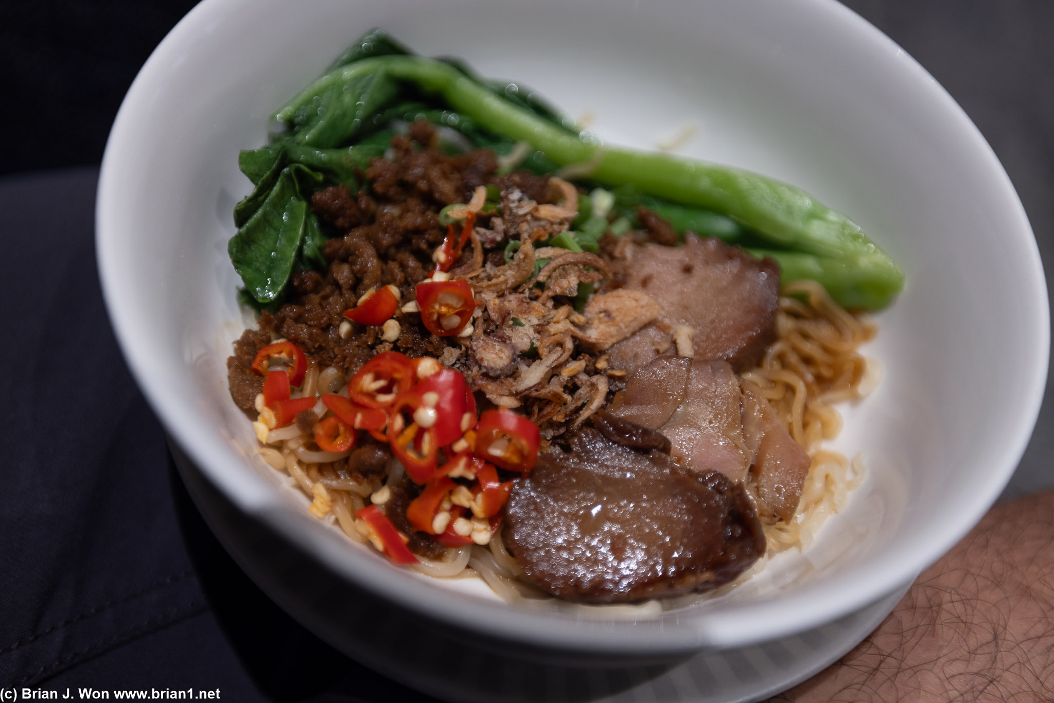 Sarawaj kolo mee from the noodle cart.