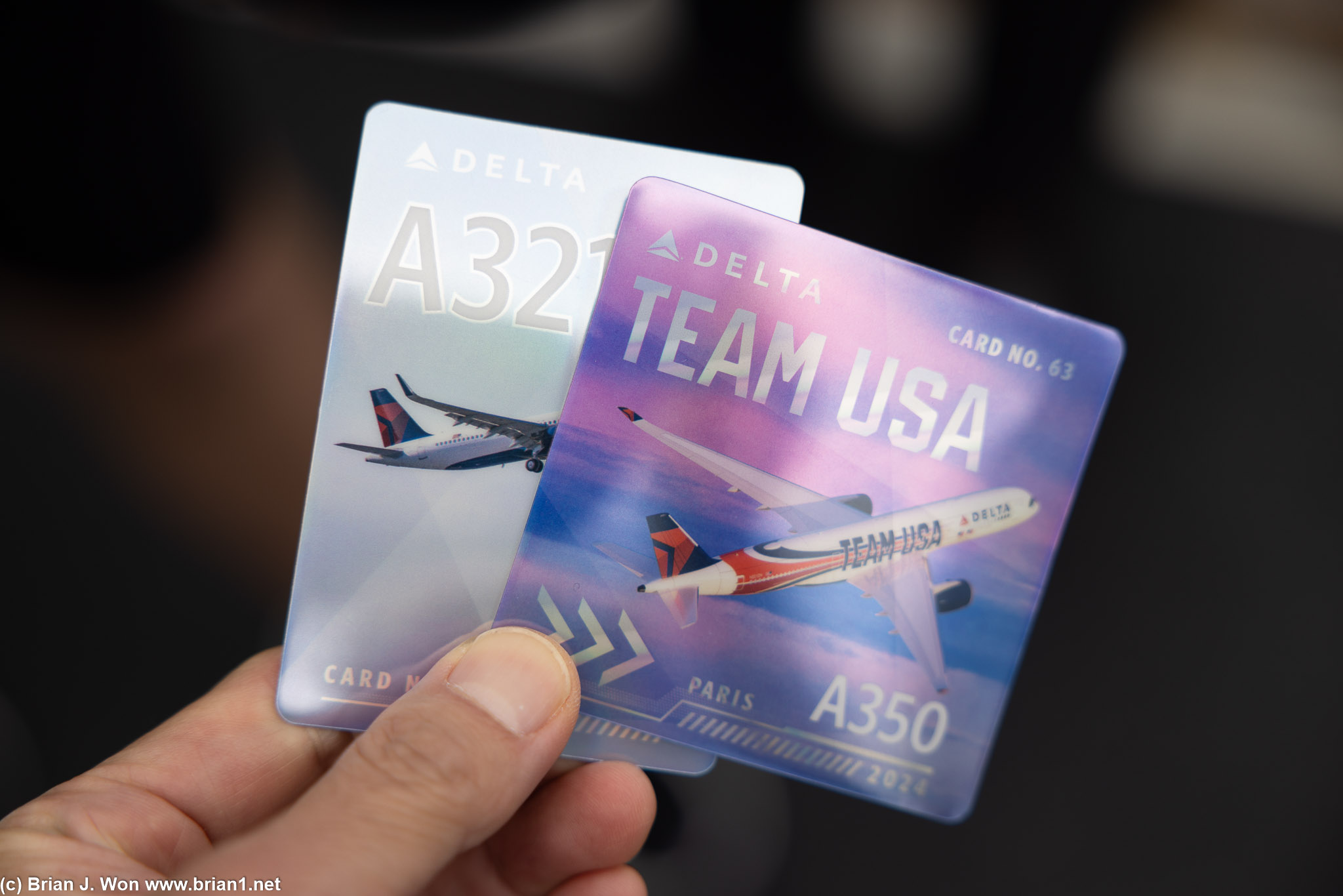 Delta airplane trading cards.