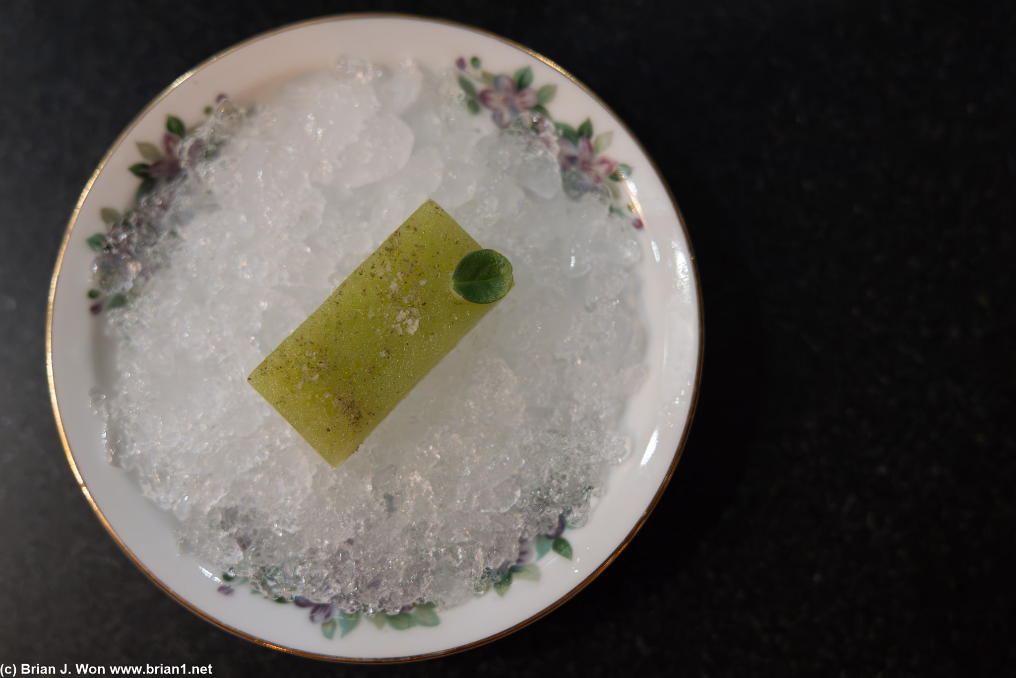 Green apple, wood sorrel, grand fir popsicle.