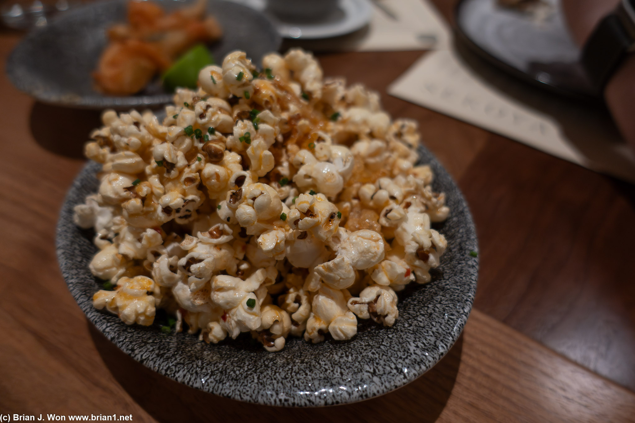 Chicharrones and popcorn. Actually a good combo.