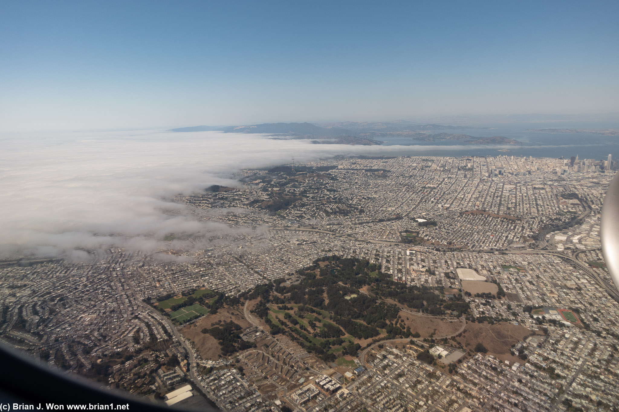 Early afternoon fog over San Francisco.