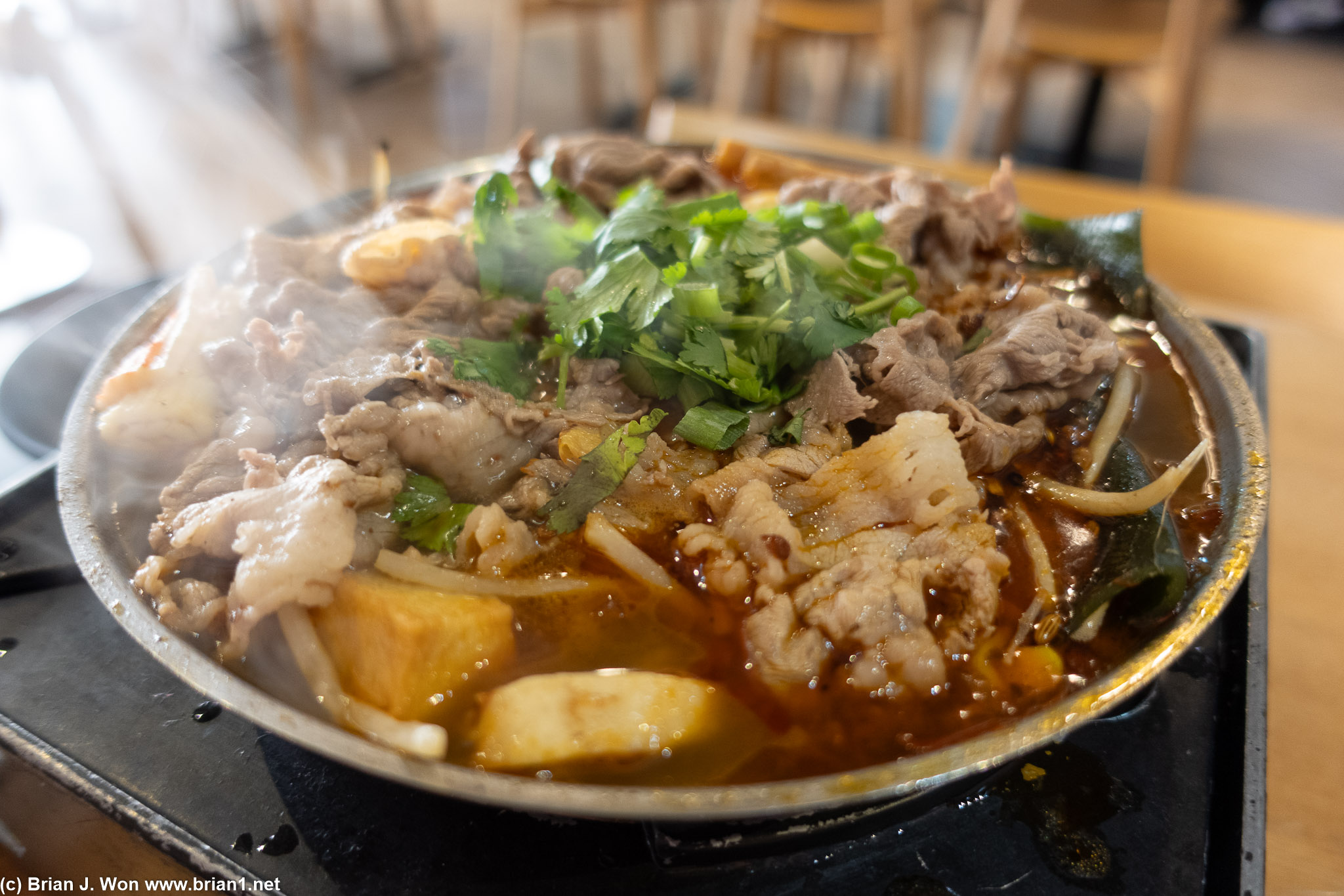 Sichuan mala hot pot at Happy Panda Hot Pot.