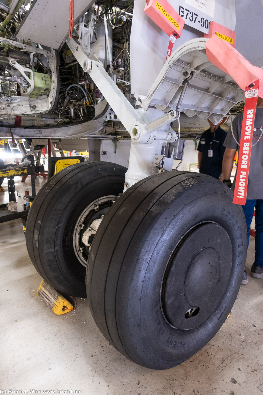 737 landing gear complete with aero cover.