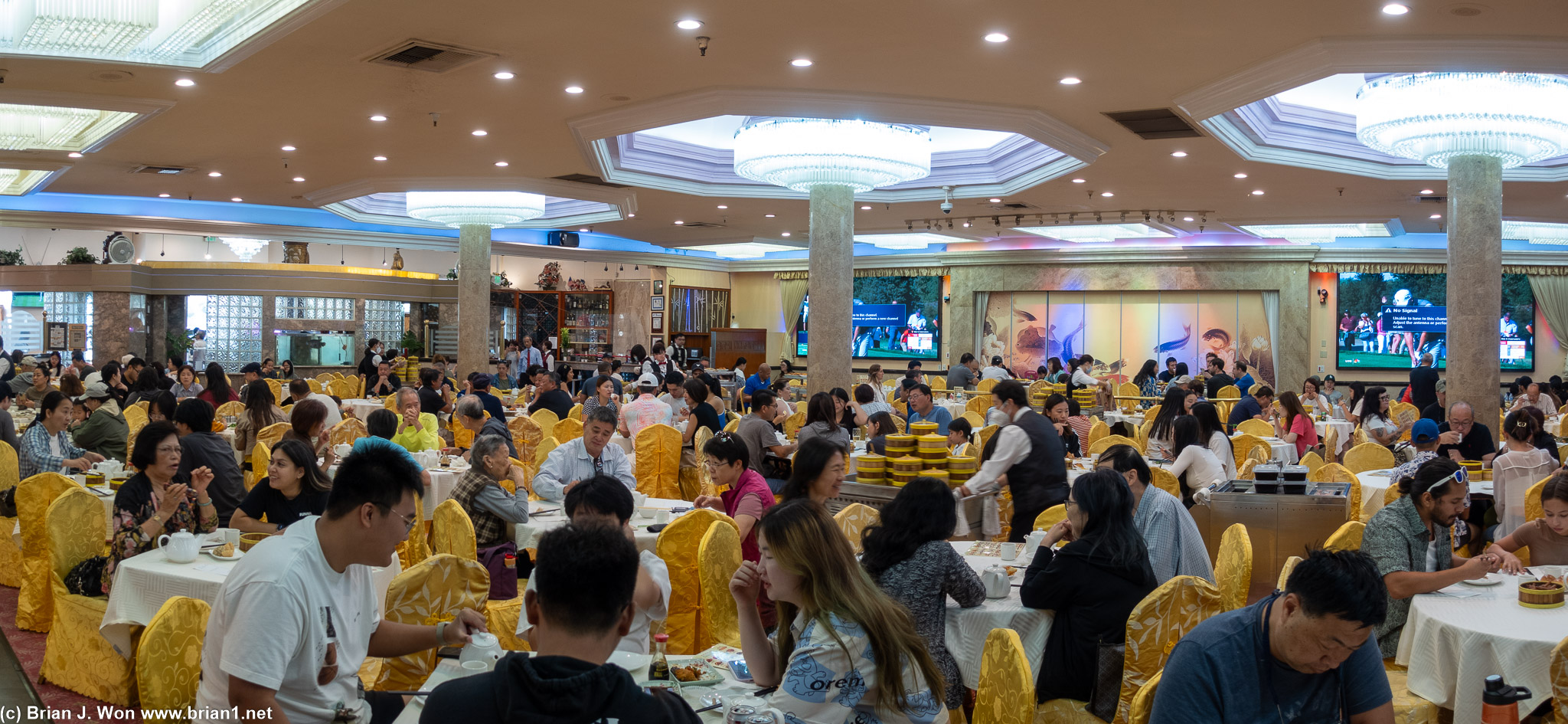 Main dining room was packed at 12:30pm.