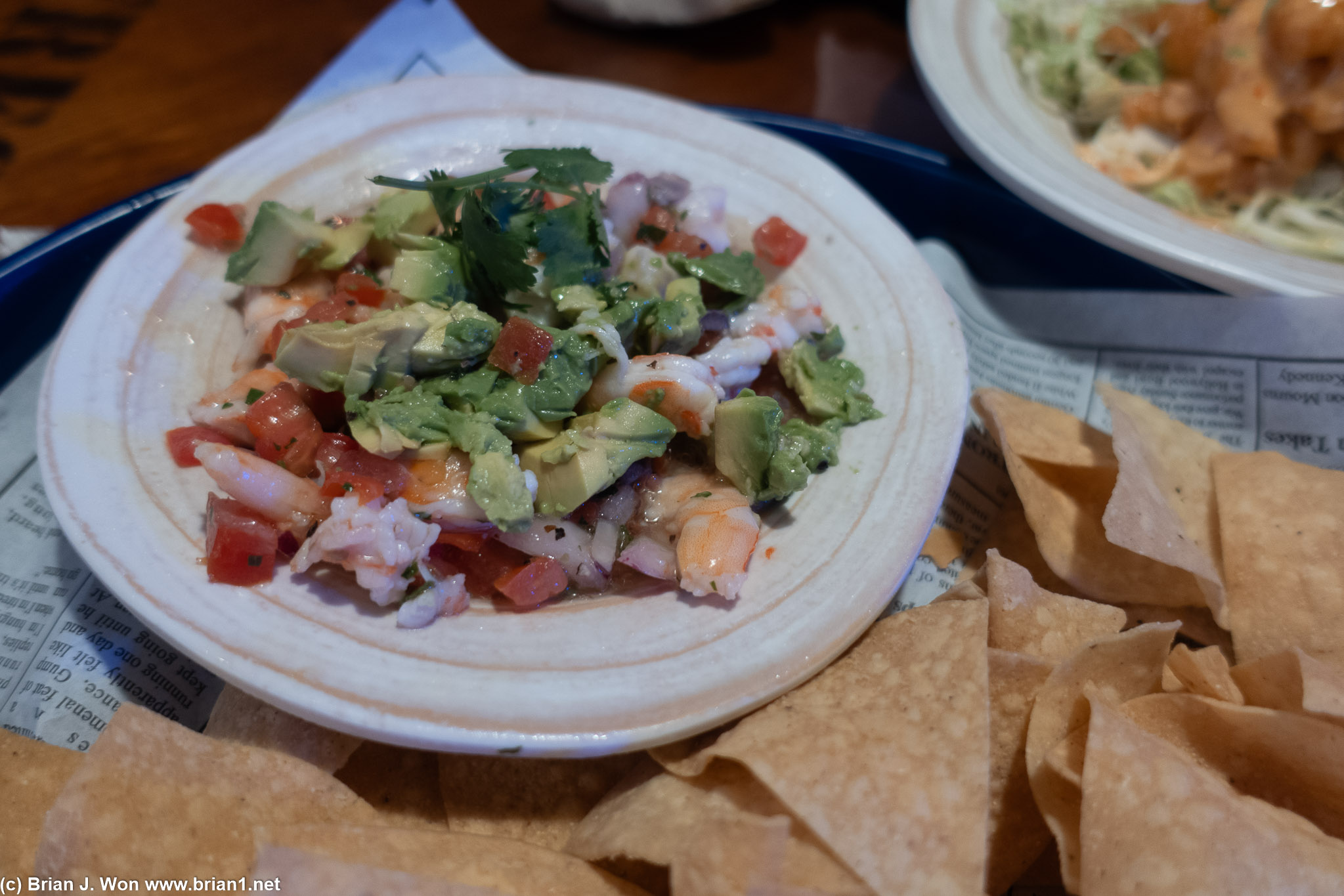 Shrimp ceviche. Better in theory than in reality.