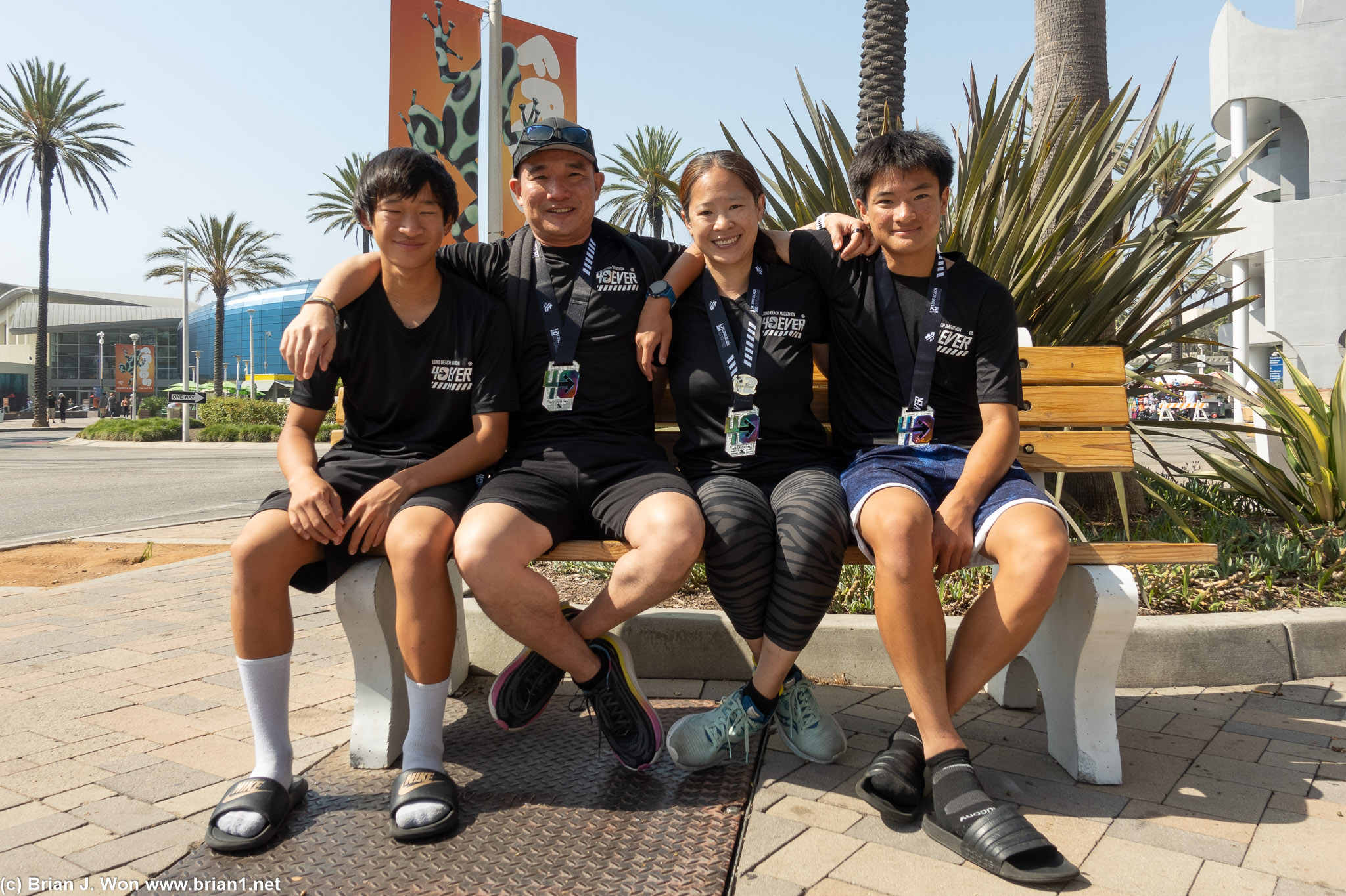 The Lee family after the Long Beach Half Marathon.