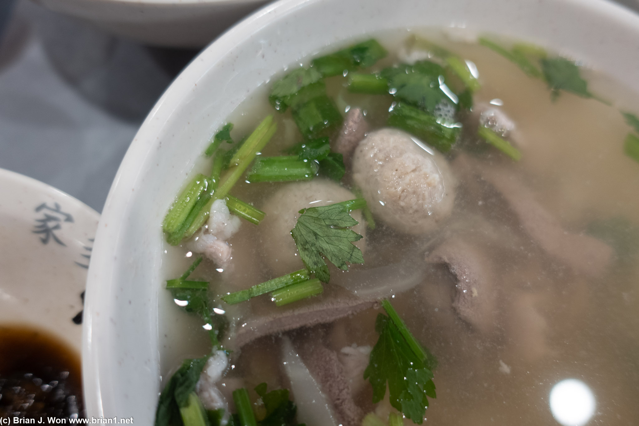 Pork balls and organ meat.