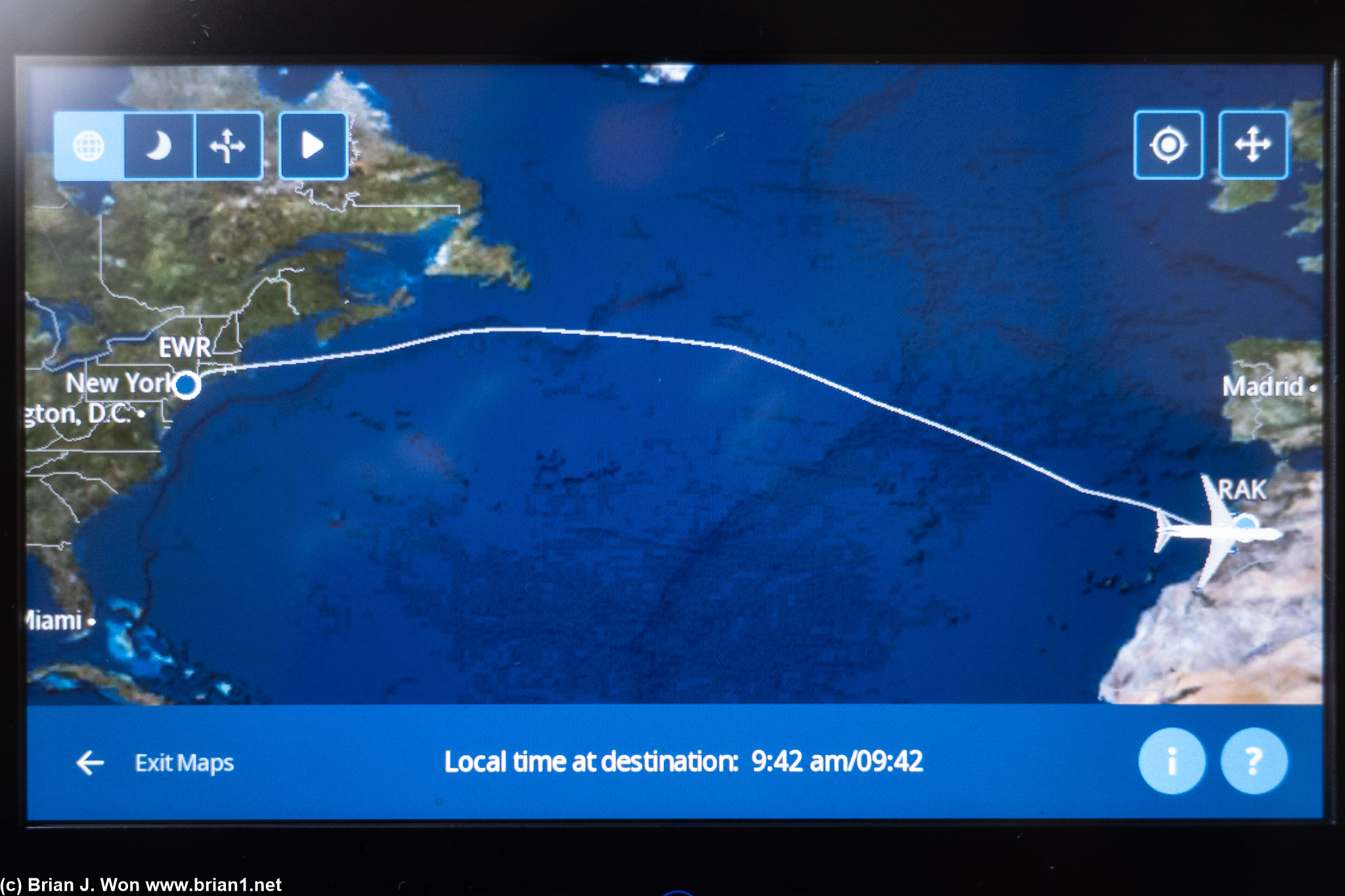 7hr 1min actual flight time, 3,769 miles (actual), 3,681 miles (IFE), 3,661 miles (great circle).