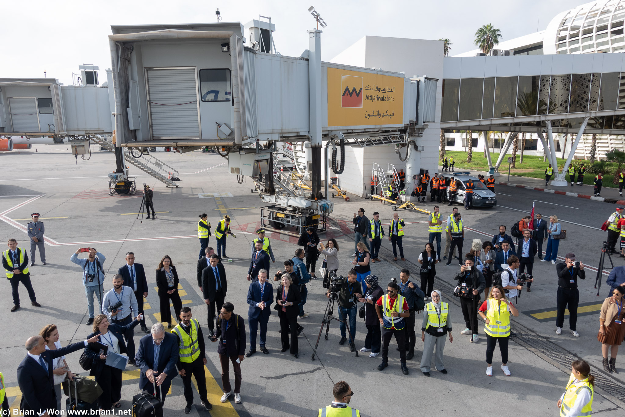 Very celebratory crowd on arrival.