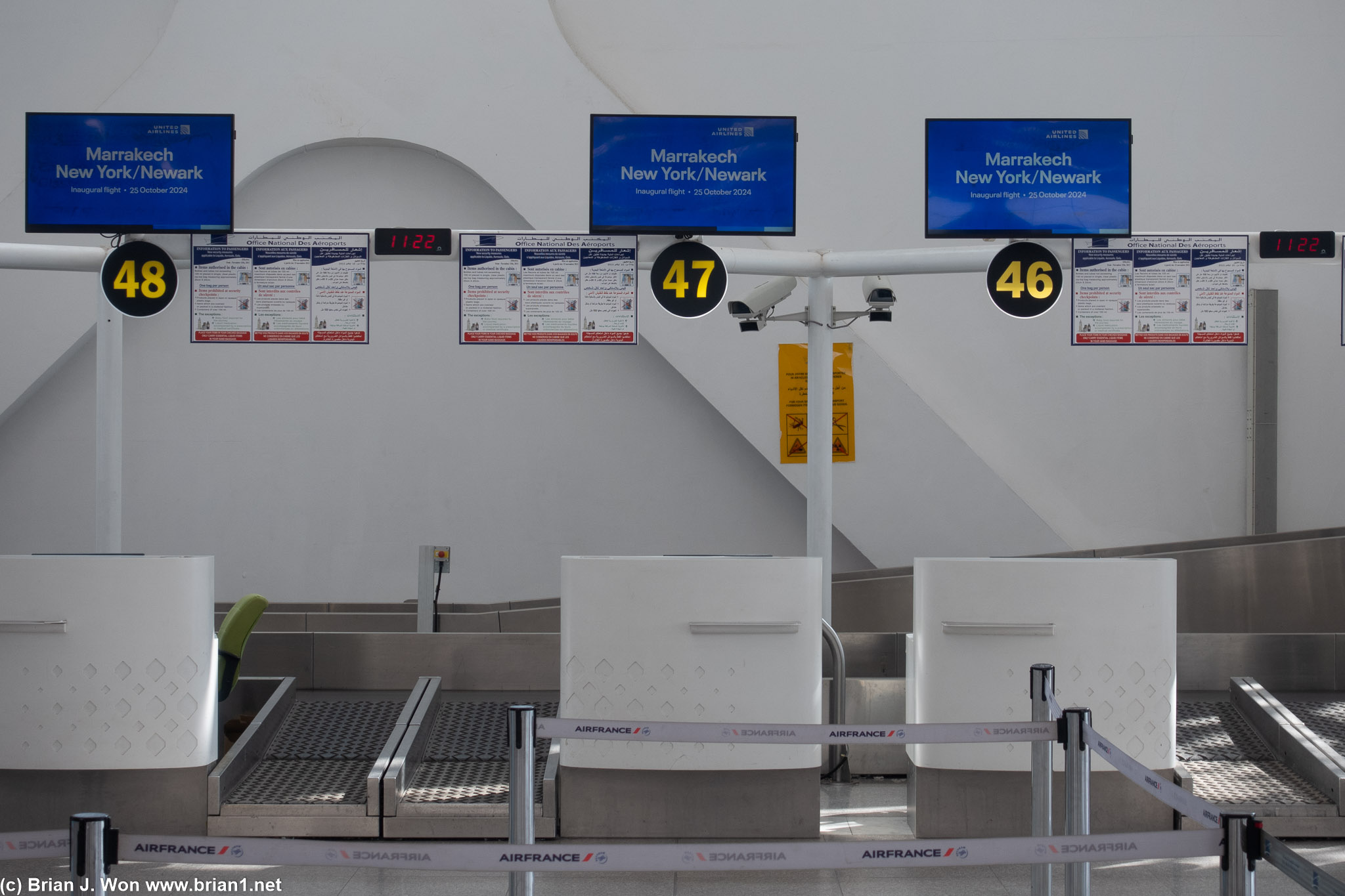 RAK-EWR inaugural flight signage.