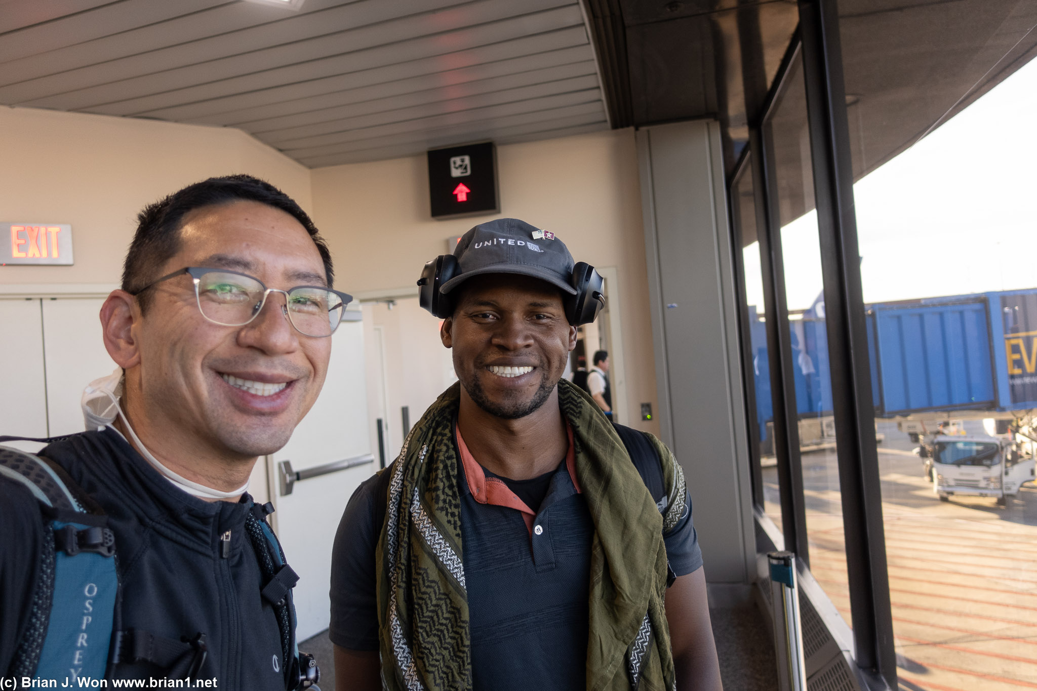 Always fun to fly with Romaine, the youngest person who to have visited every UN-recognized country in the world-- and a cool guy all around.