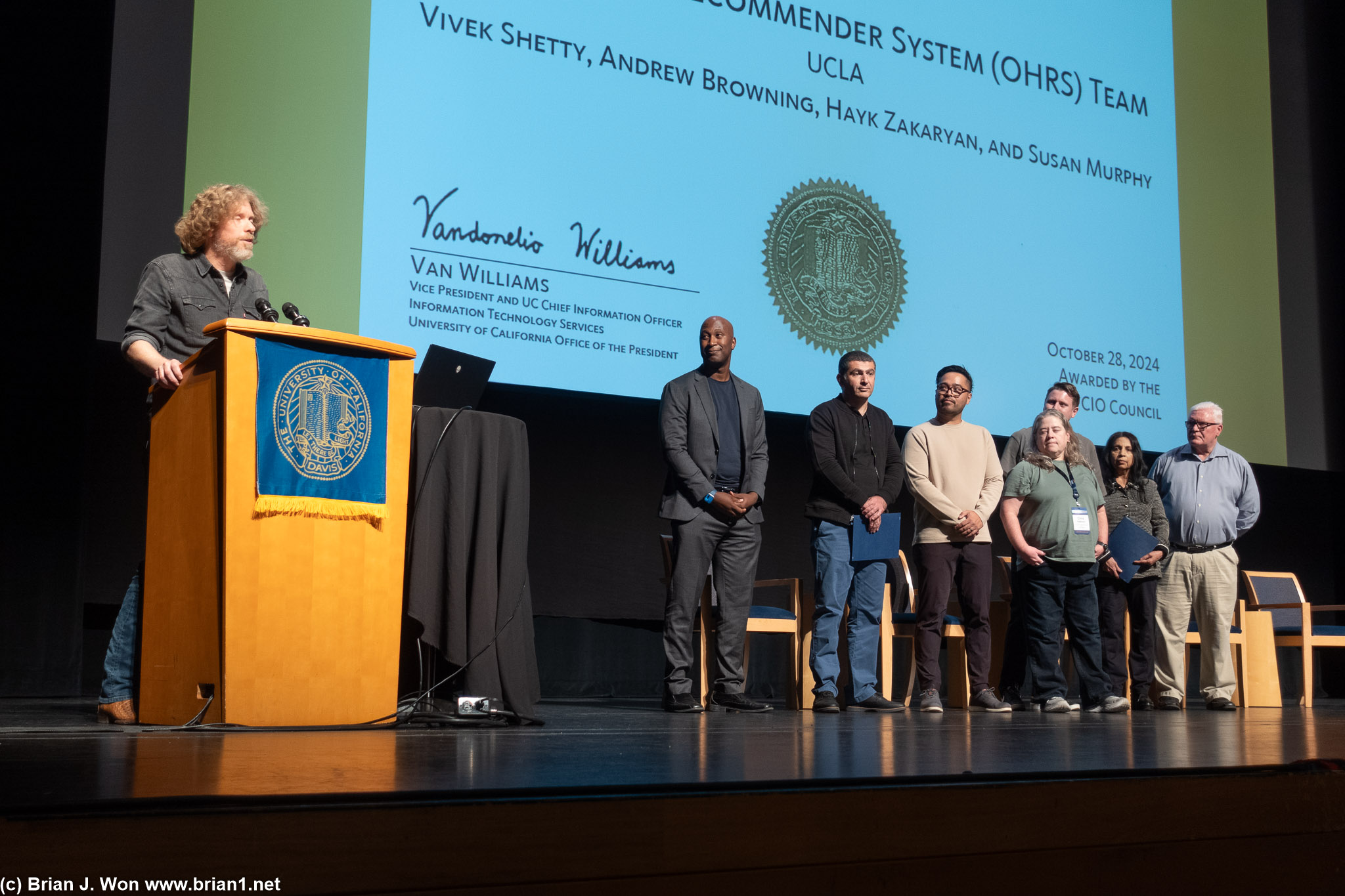 UCLA OHRS team receiving an award.