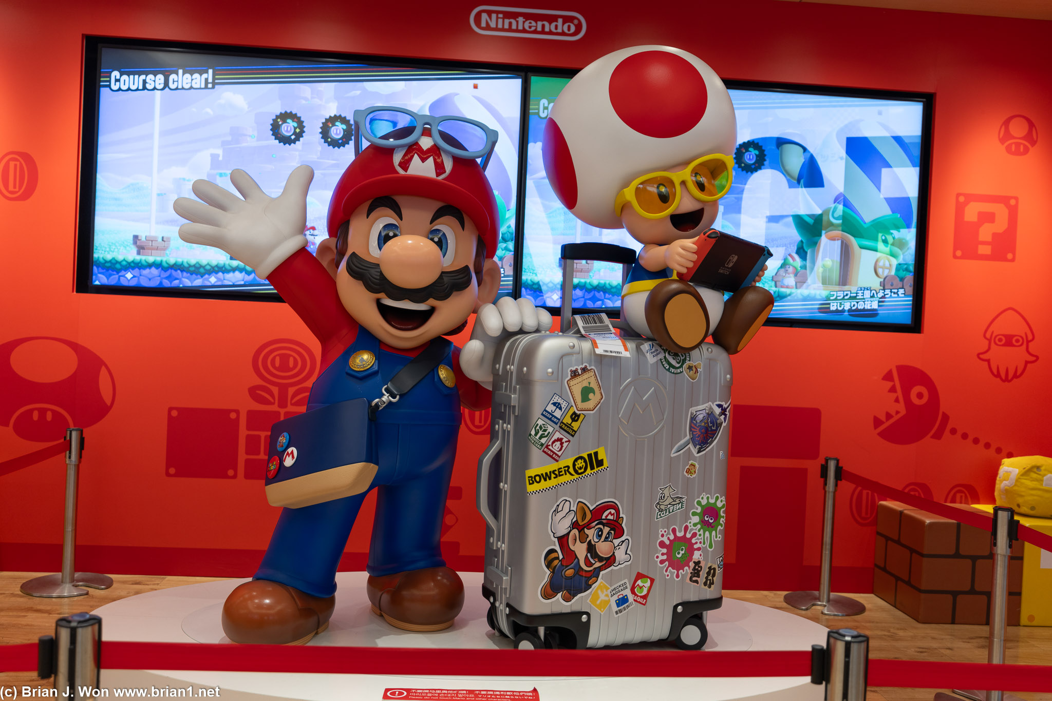 Nintendo display inside Terminal 1 arrivals at Narita Airport.