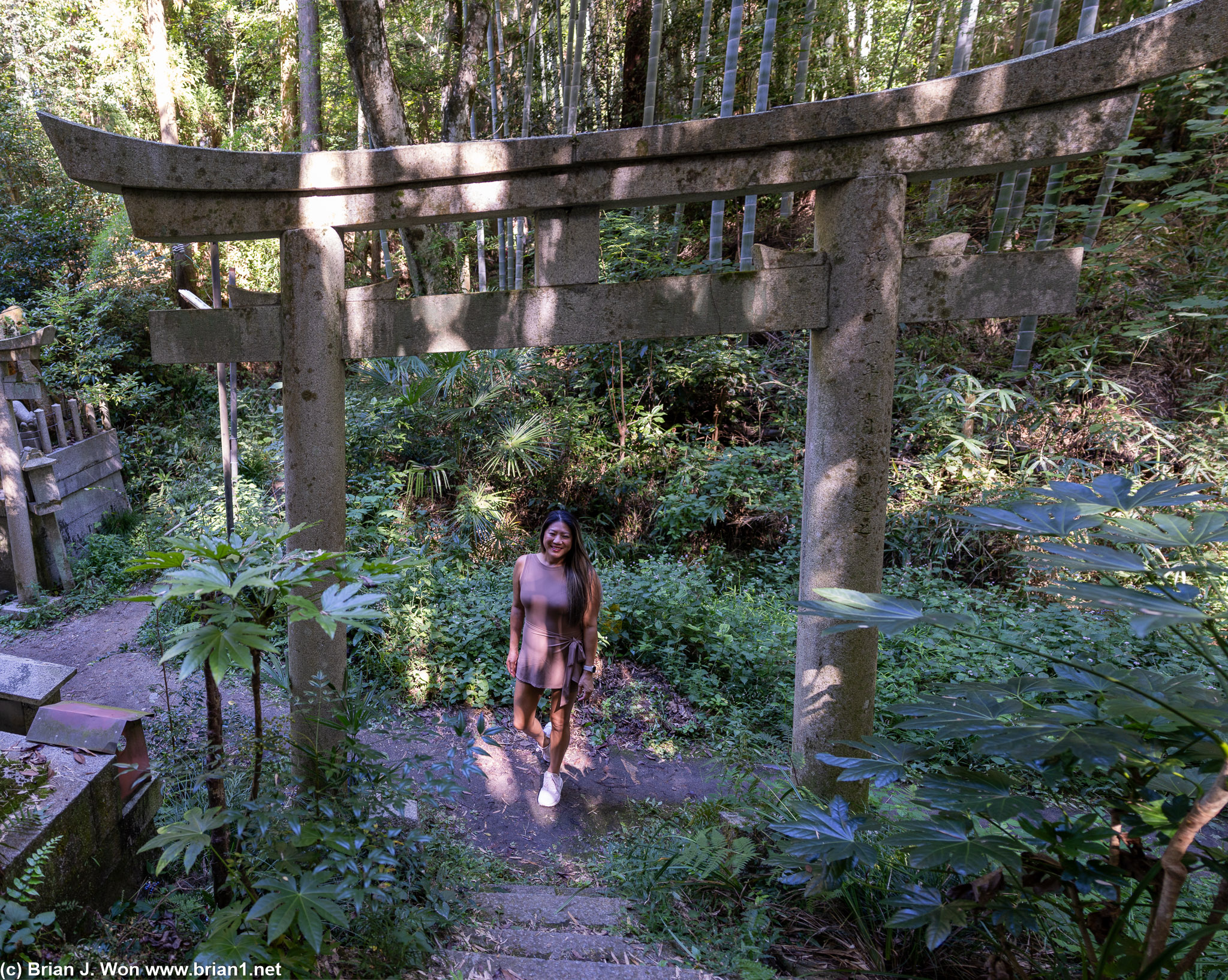 A stone gate instead of a red wooden one.