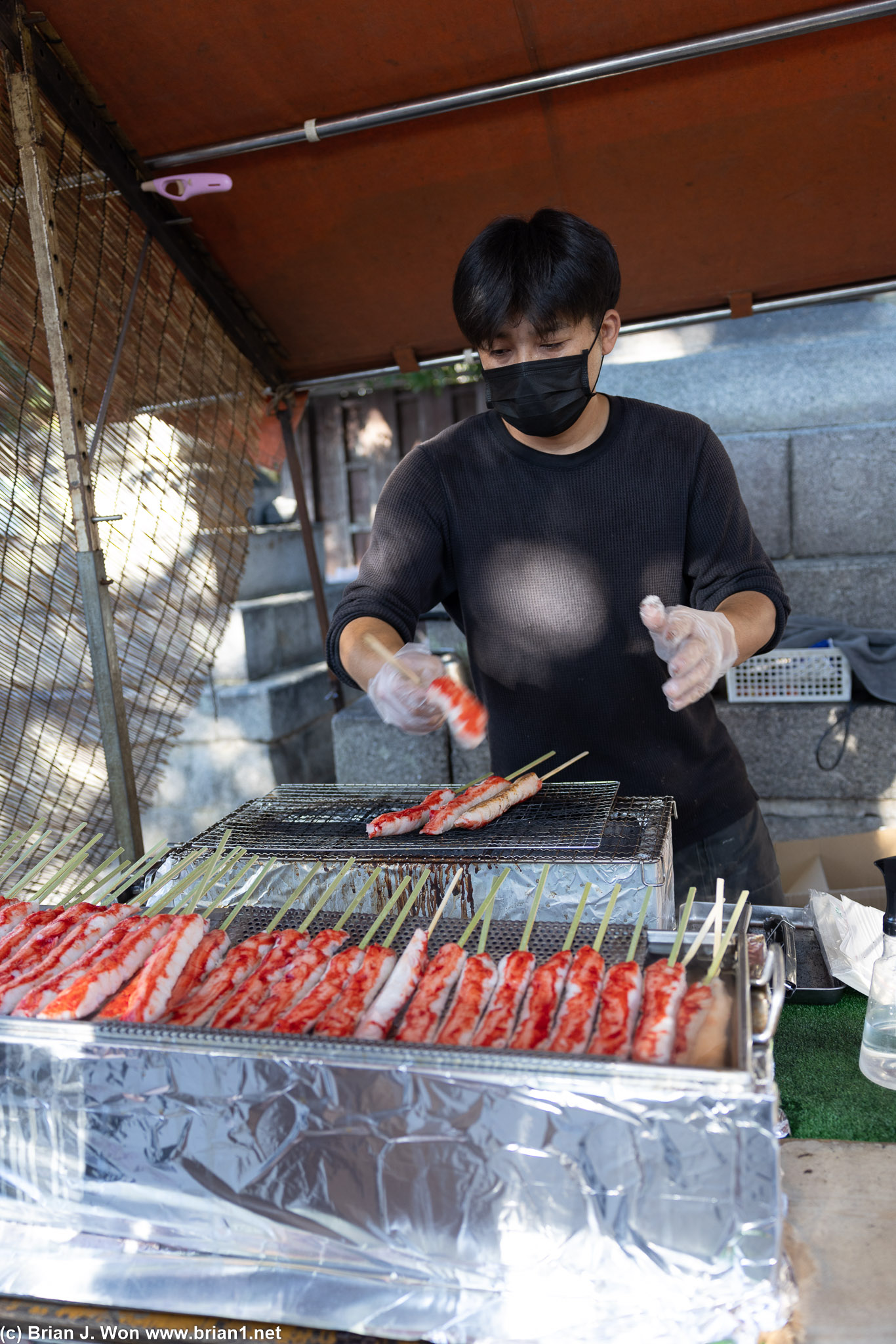 Imitation crab skewers were okay. Fun to try once but that's about it.