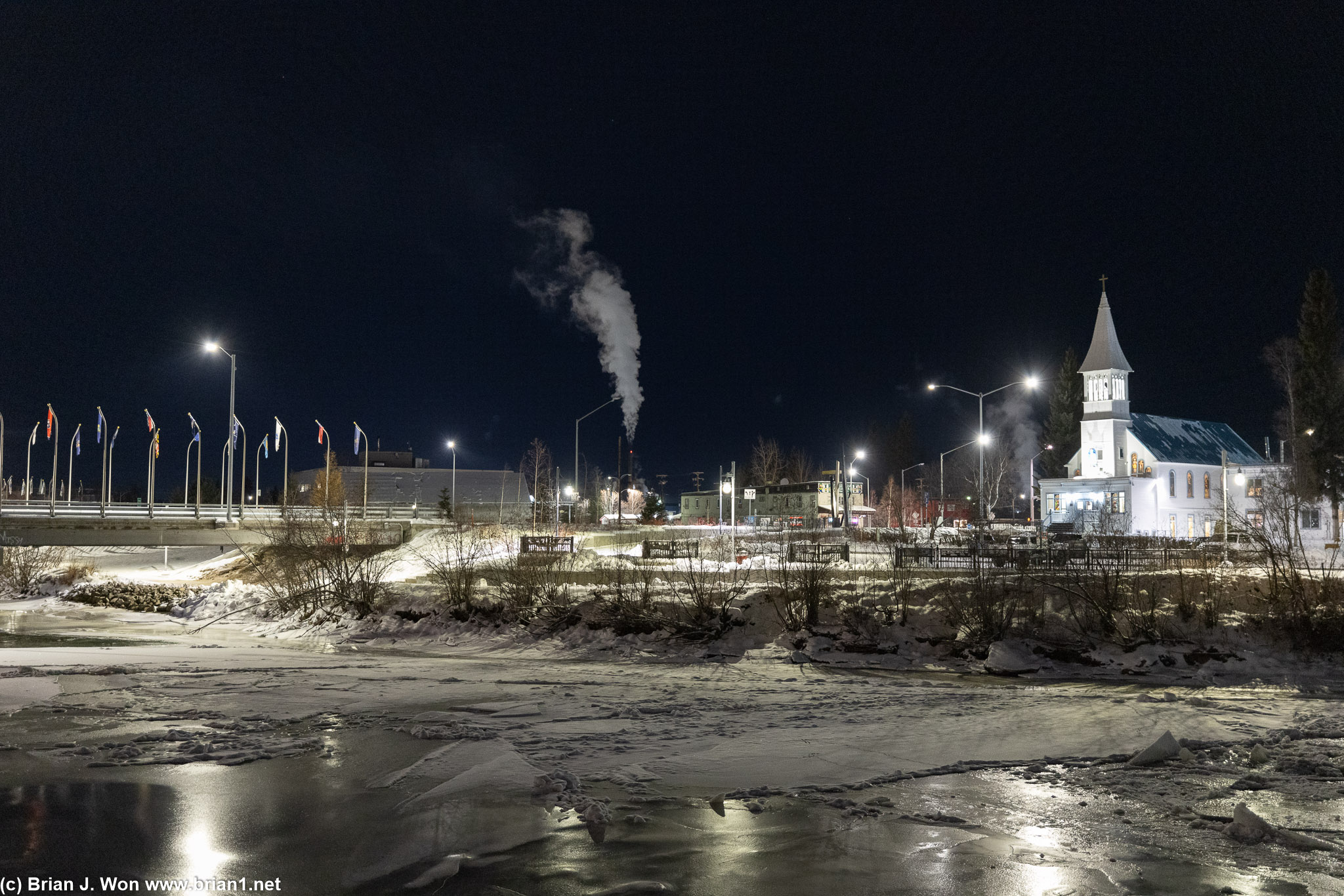 Chena River is only partially frozen.