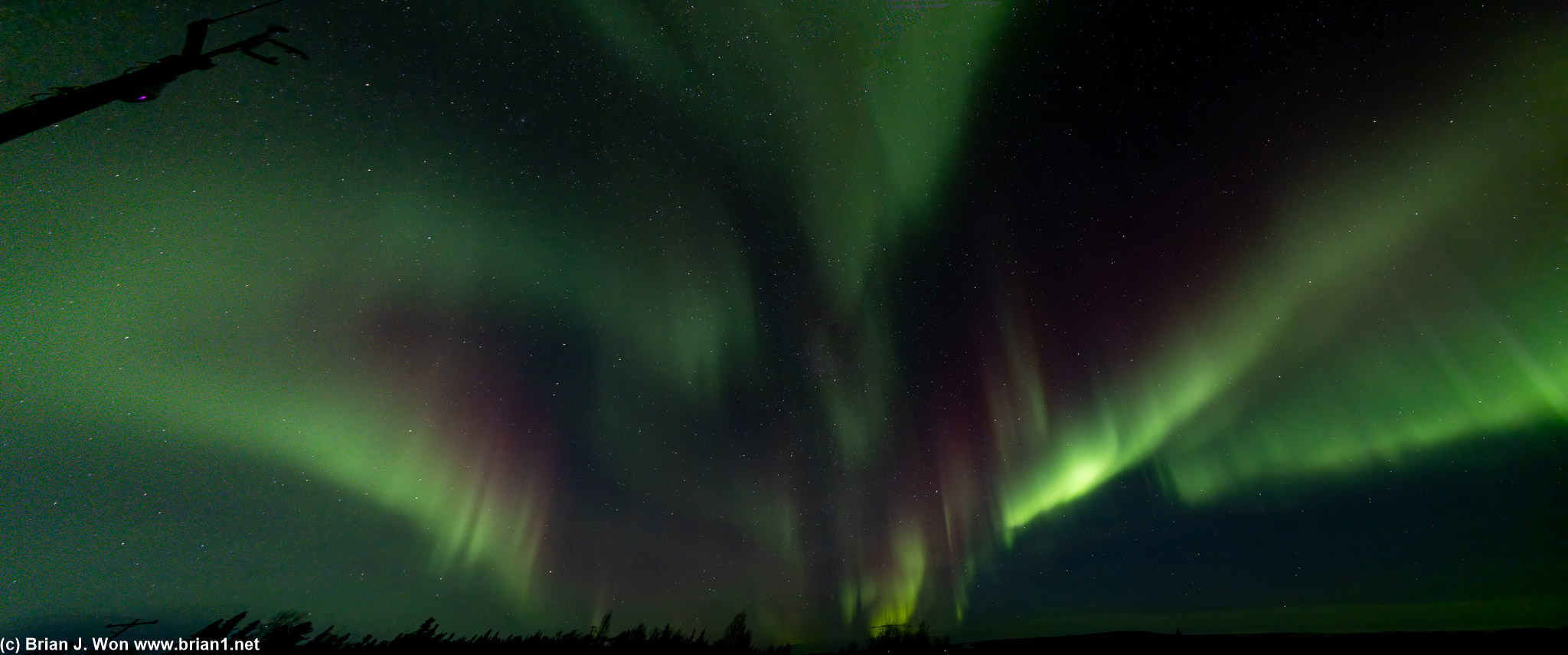 Stitching panos is tough with the aurora constantly in motion.