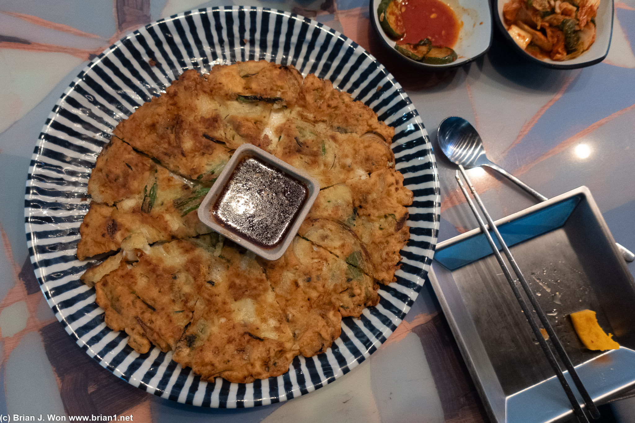 Seafood pancake is okay.