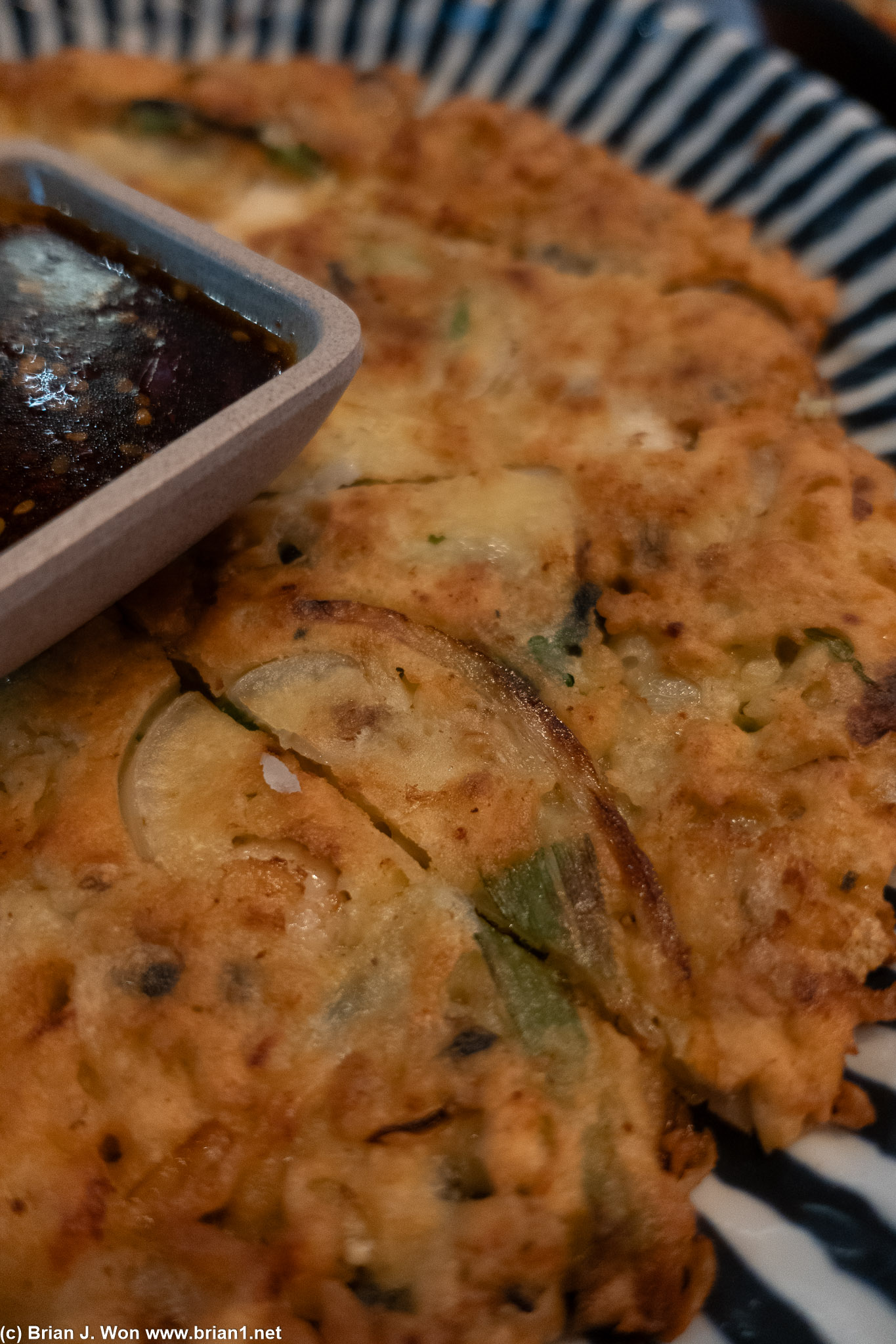 Seafood pancake close-up.