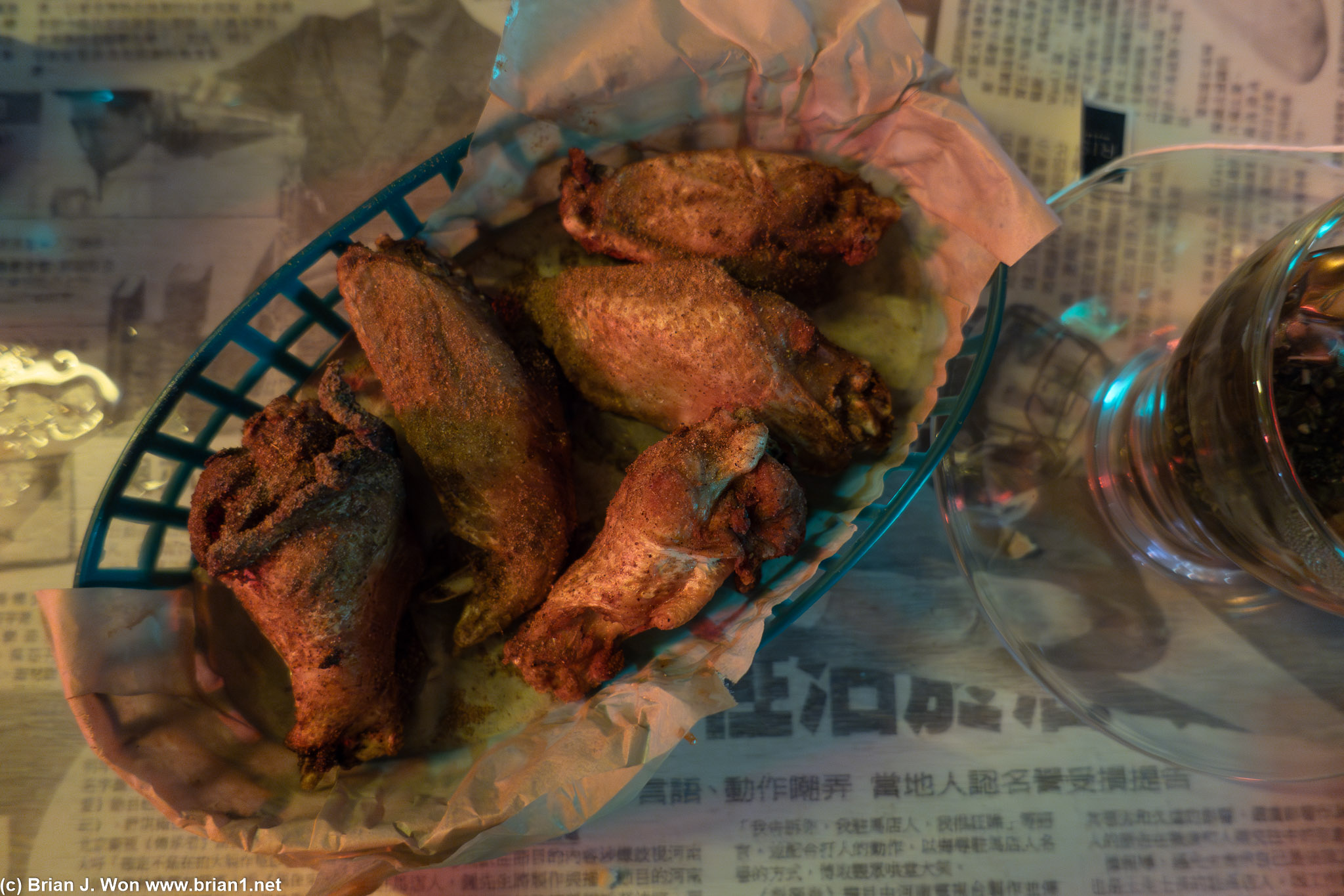 Five-spice and chuan jerk wings were okay.