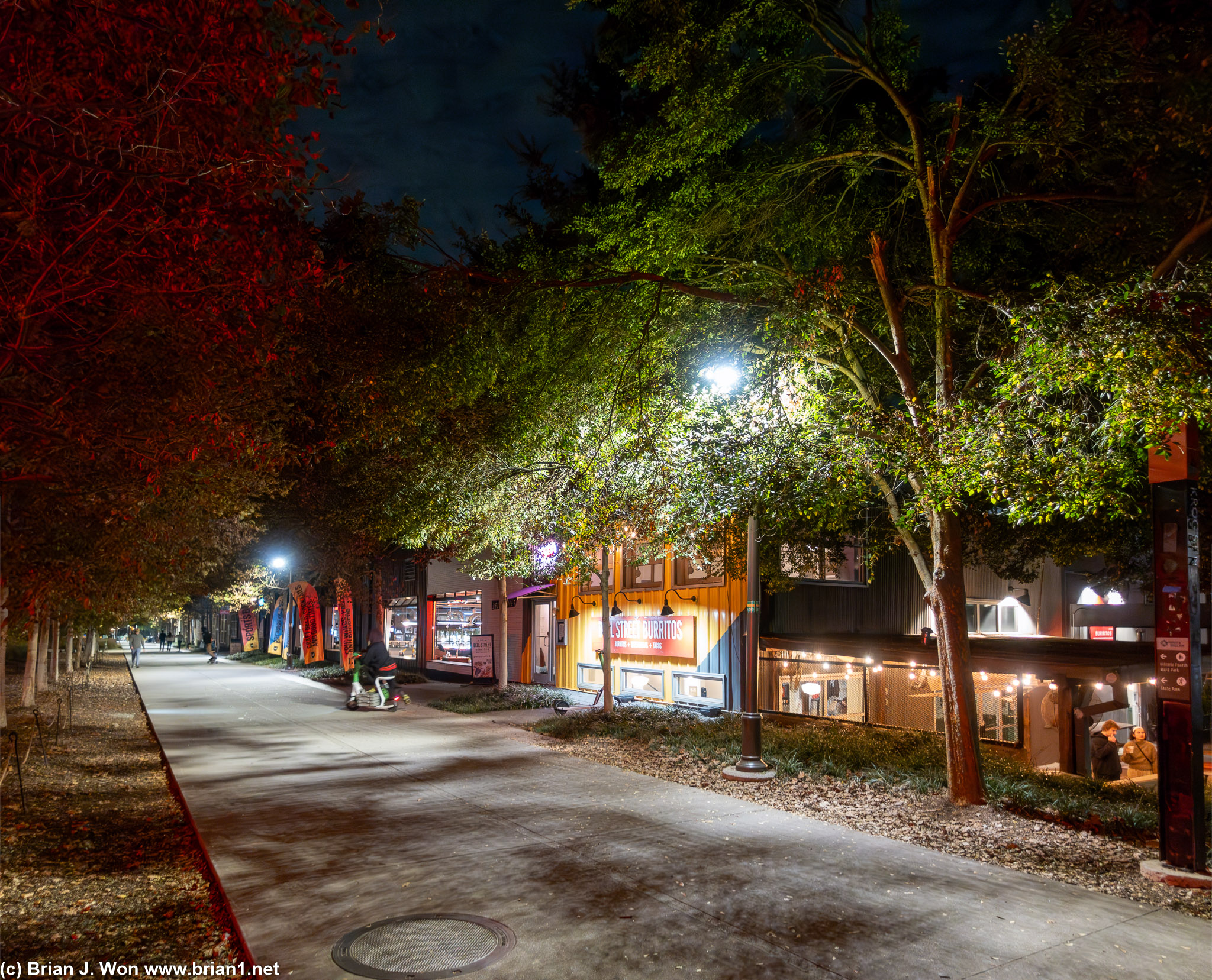 Set on an outdoor mall/trail.