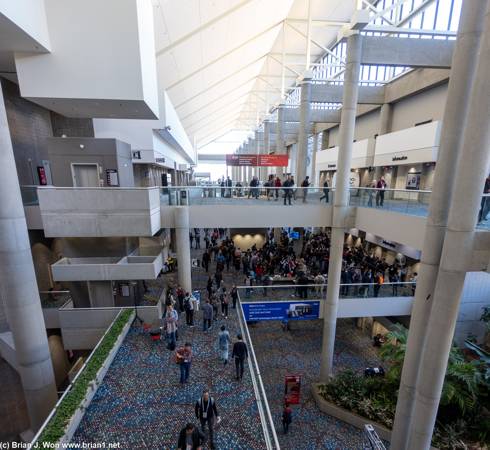 Inside building B of the Georgia World Congress Center.