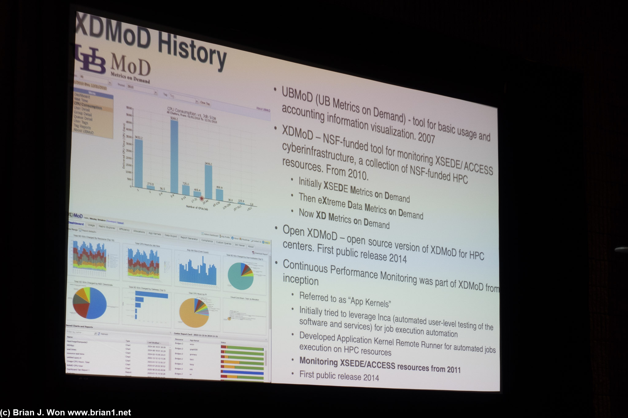 Continuous performance monitoring with XDMoD.