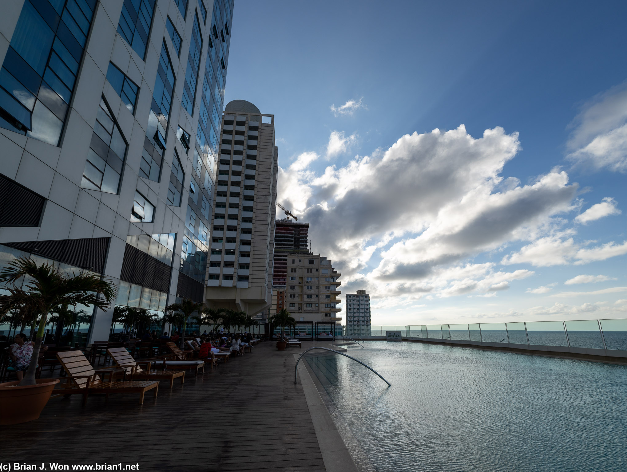 The upper level pool deck.