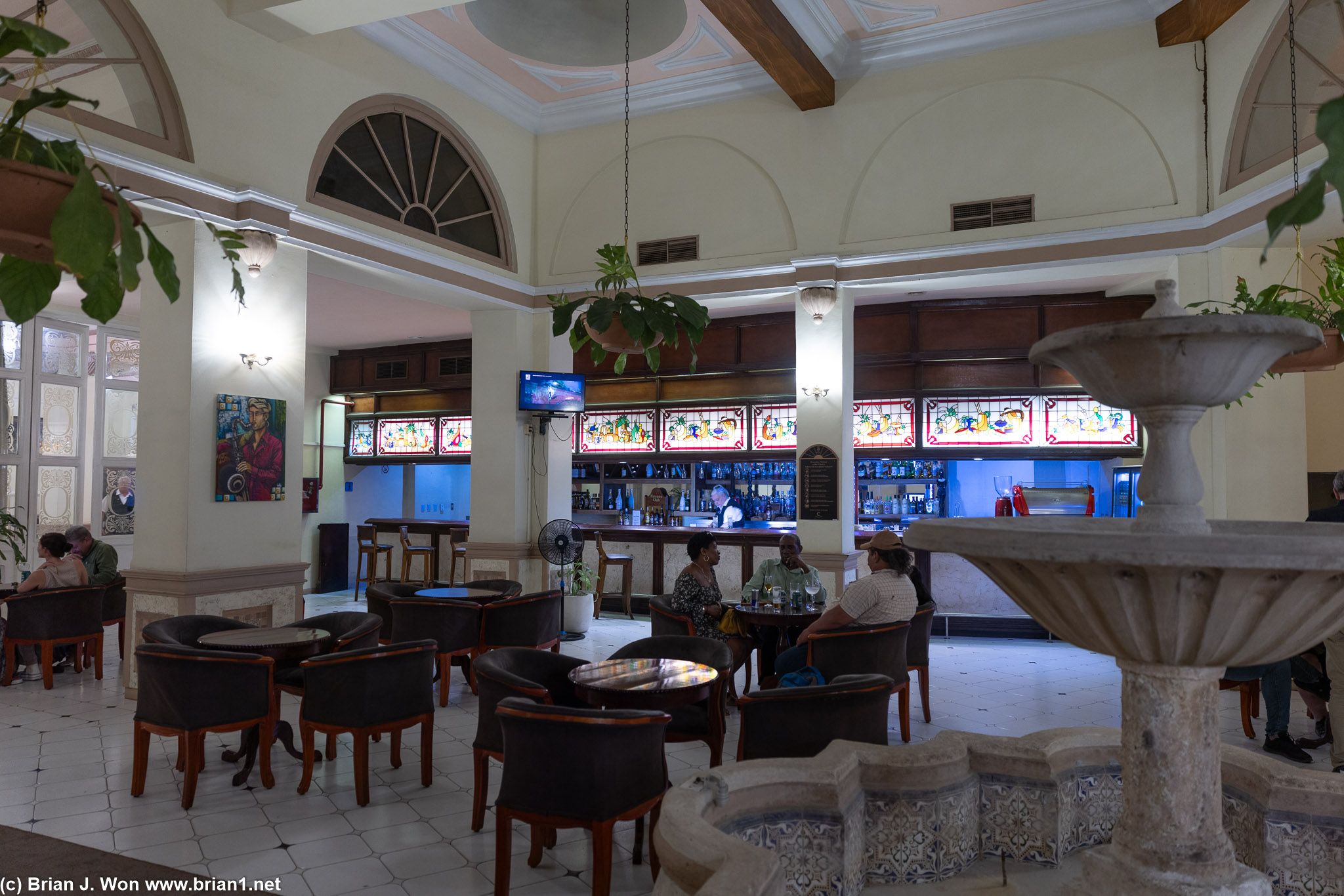 Inside the lobby bar.