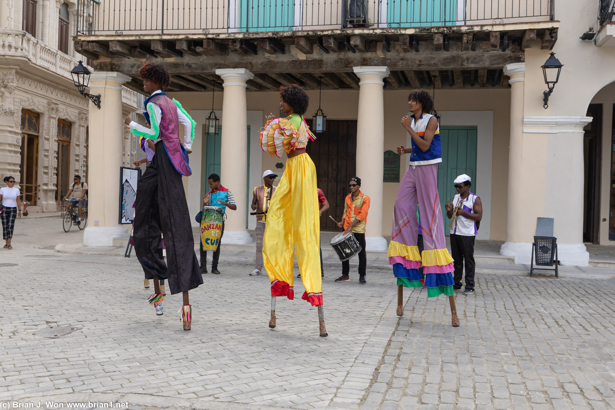 Stilt dancers.