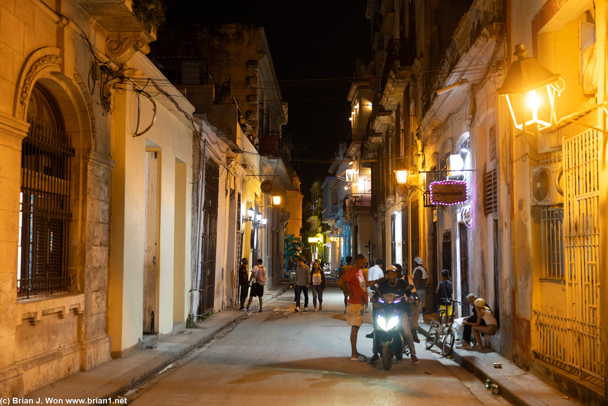 Havana streets at night.