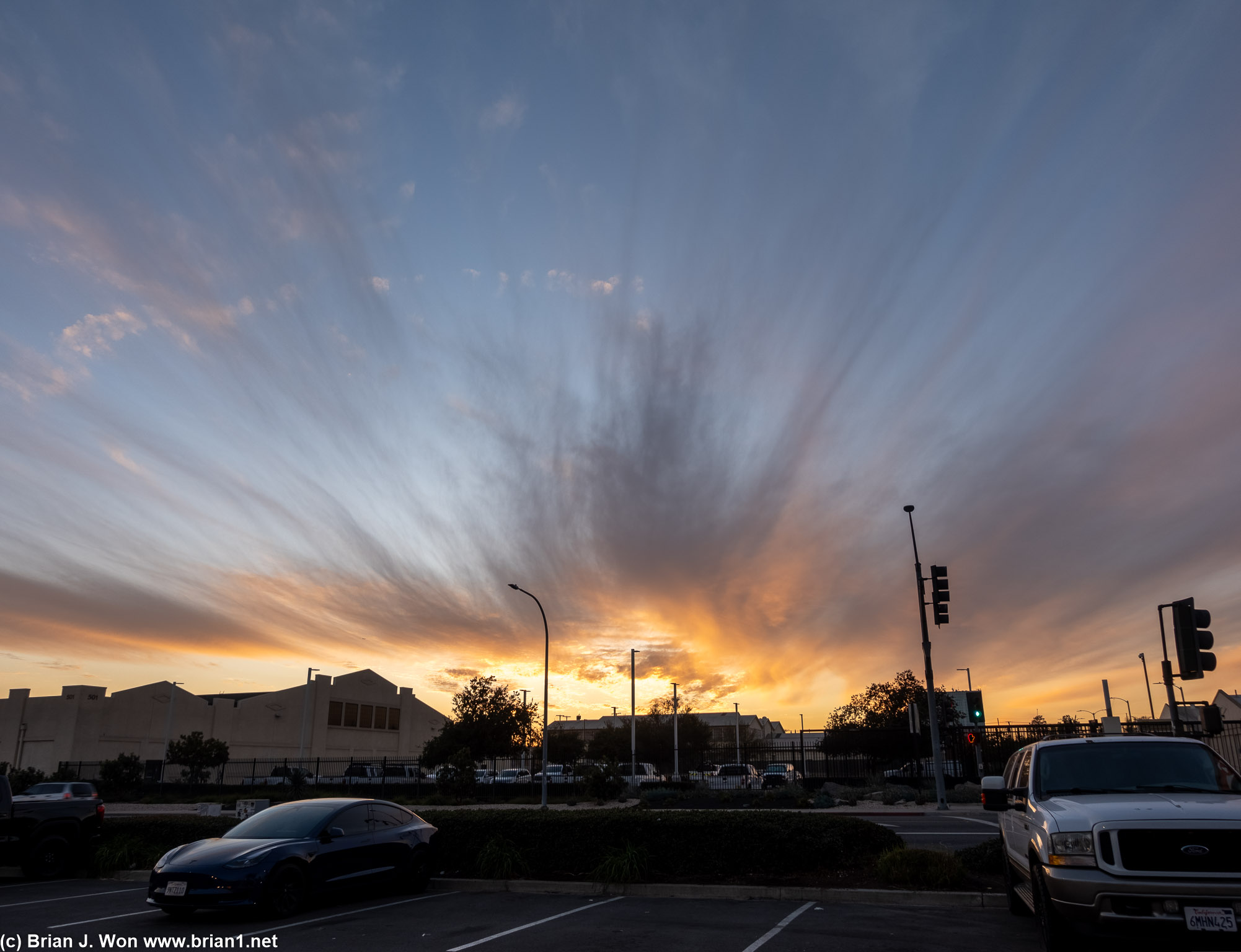 Sunset from the parking lot.